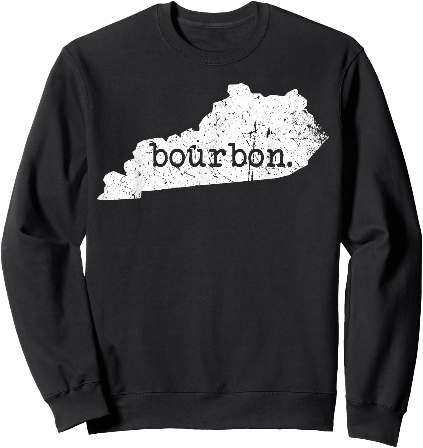 Weathered Kentucky Bourbon Trail Whiskey State Outline Sweatshirt - Sweatshirt | Black