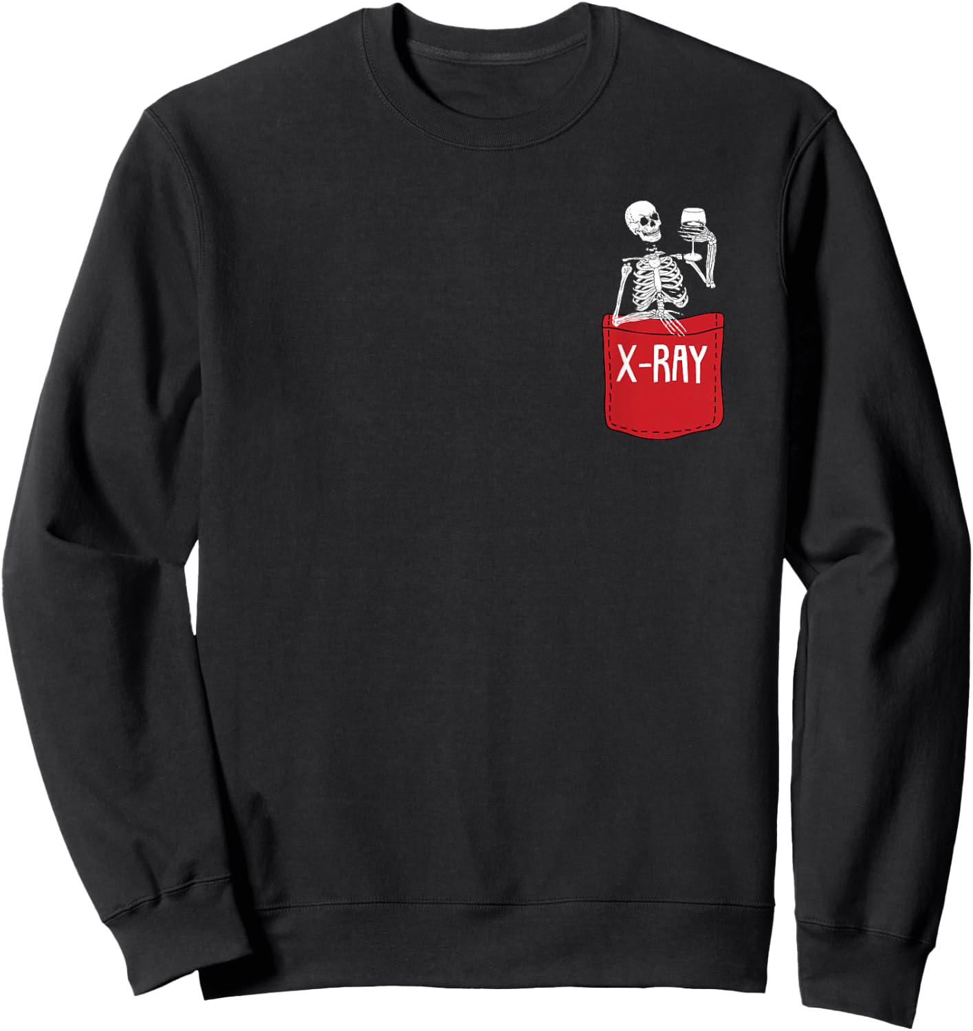 X-Ray Radiologic Technologist Funny Skeleton Pocket Rad Tech Sweatshirt - Sweatshirt | Black