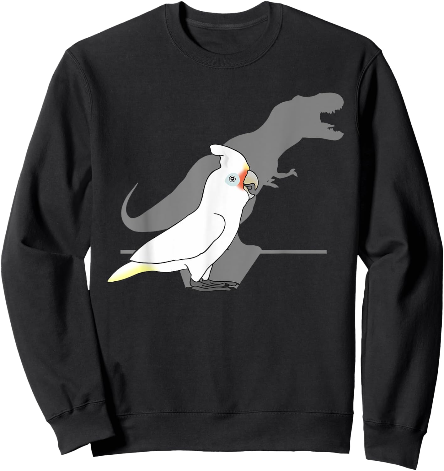 Goffin's Cockatoo T-rex shadow, Birb memes Dinosaur Parrot Sweatshirt - Sweatshirt | Black