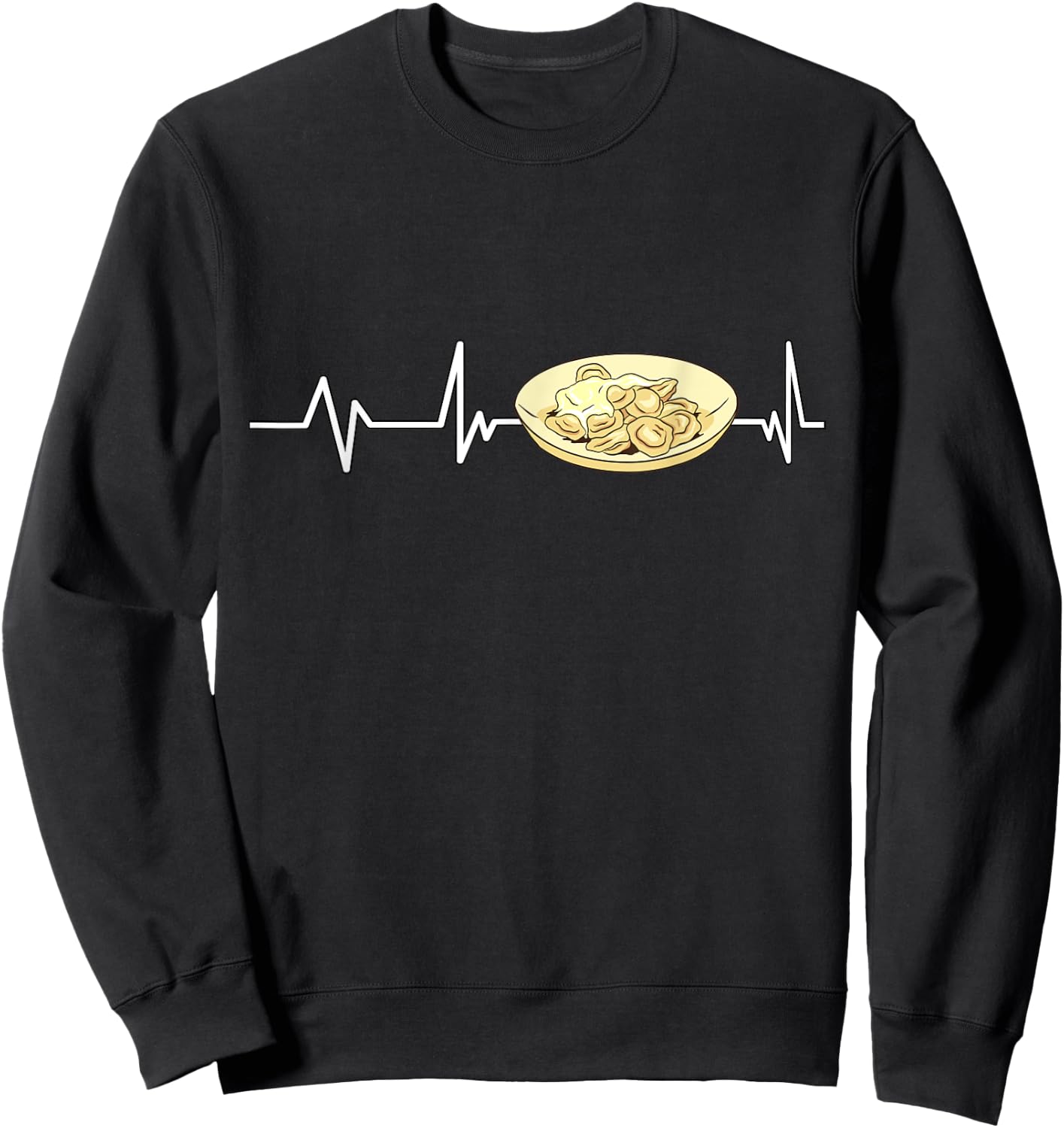 Pelmeni Heartbeat Pelmeni Gift Pelmeni Sweatshirt - Sweatshirt | Black