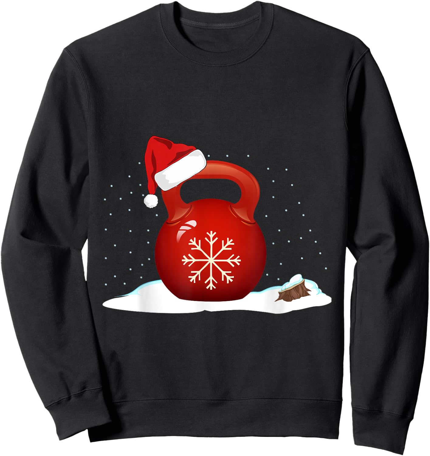 Santa Christmas Kettlebell Exercise Sweatshirt - Sweatshirt | Black