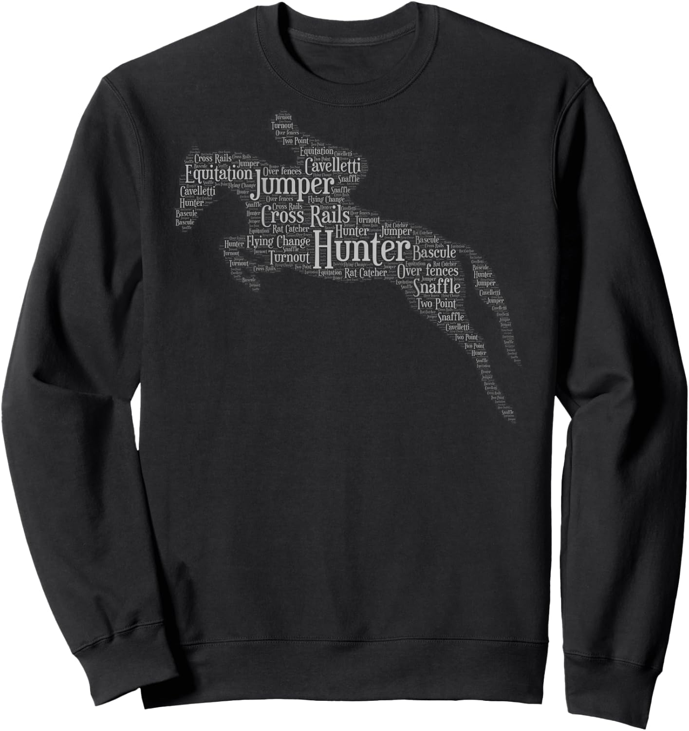 Horse Lovers and Gifts Hunter Jumper Equestrian Black -Adults Classic Fit Short Sleeve S Sweatshirt - Sweatshirt | Black