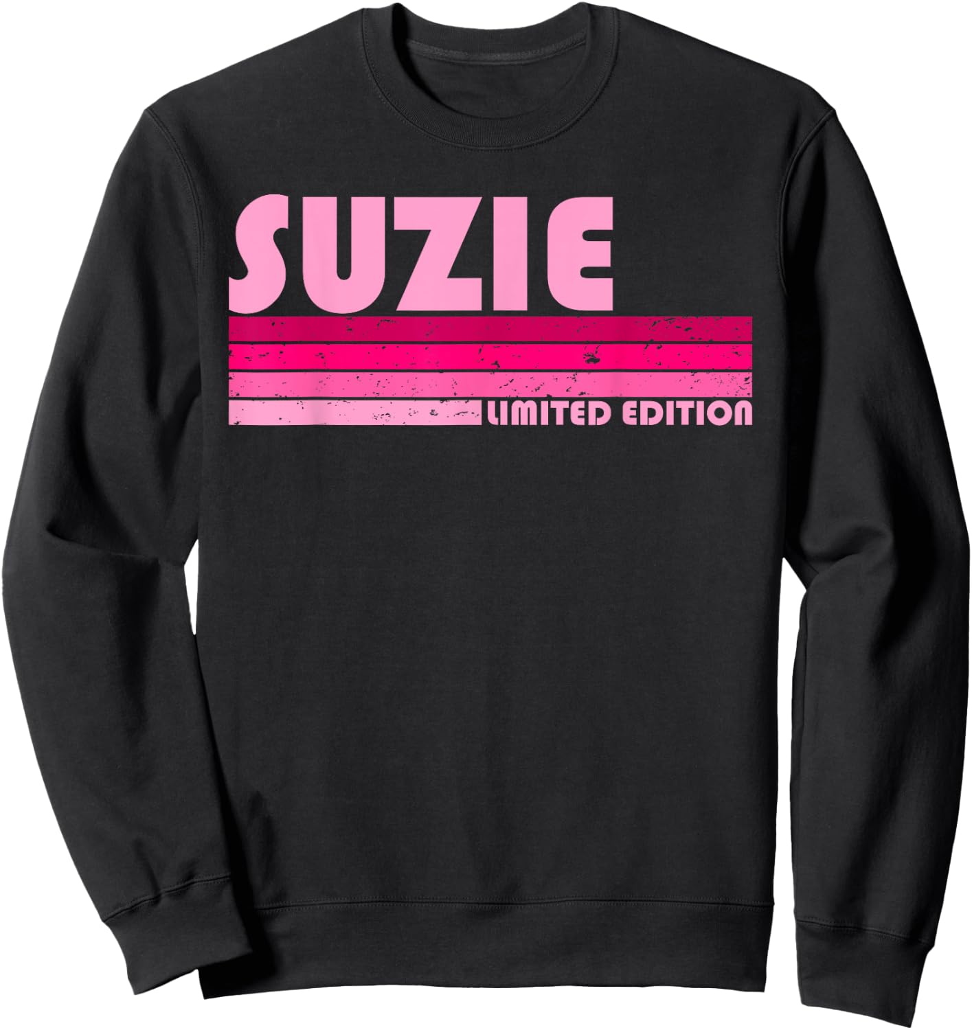 SUZIE Name Personalized Retro Vintage 80s 90s Birthday Sweatshirt - Sweatshirt | Black