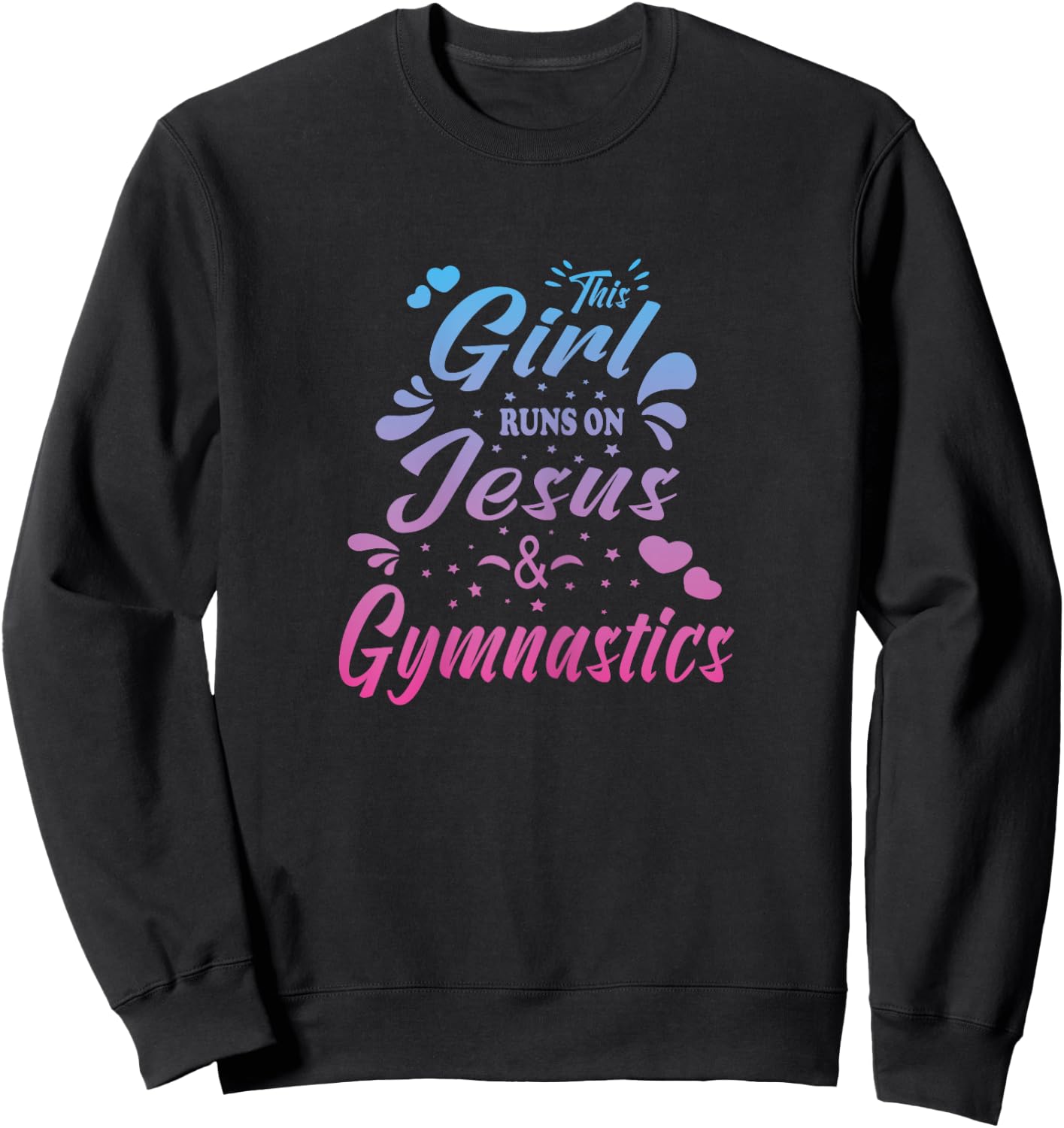 This Girl Runs On Jesus And Gymnastics Christian Women Kid Sweatshirt - Sweatshirt | Black