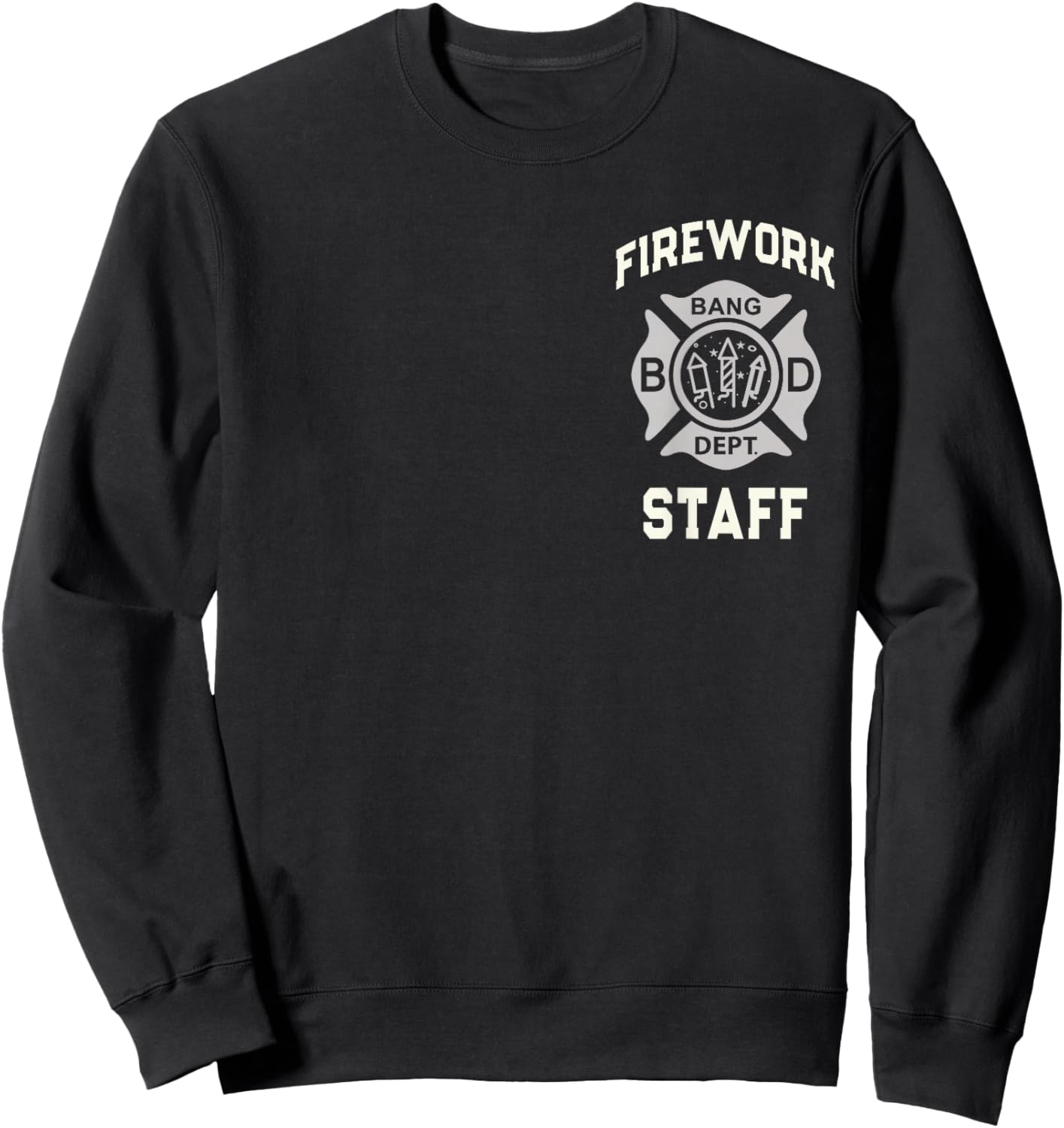 Official FIREWORK STAFF 4th of July Safety Crew Technician Sweatshirt - Sweatshirt | Black