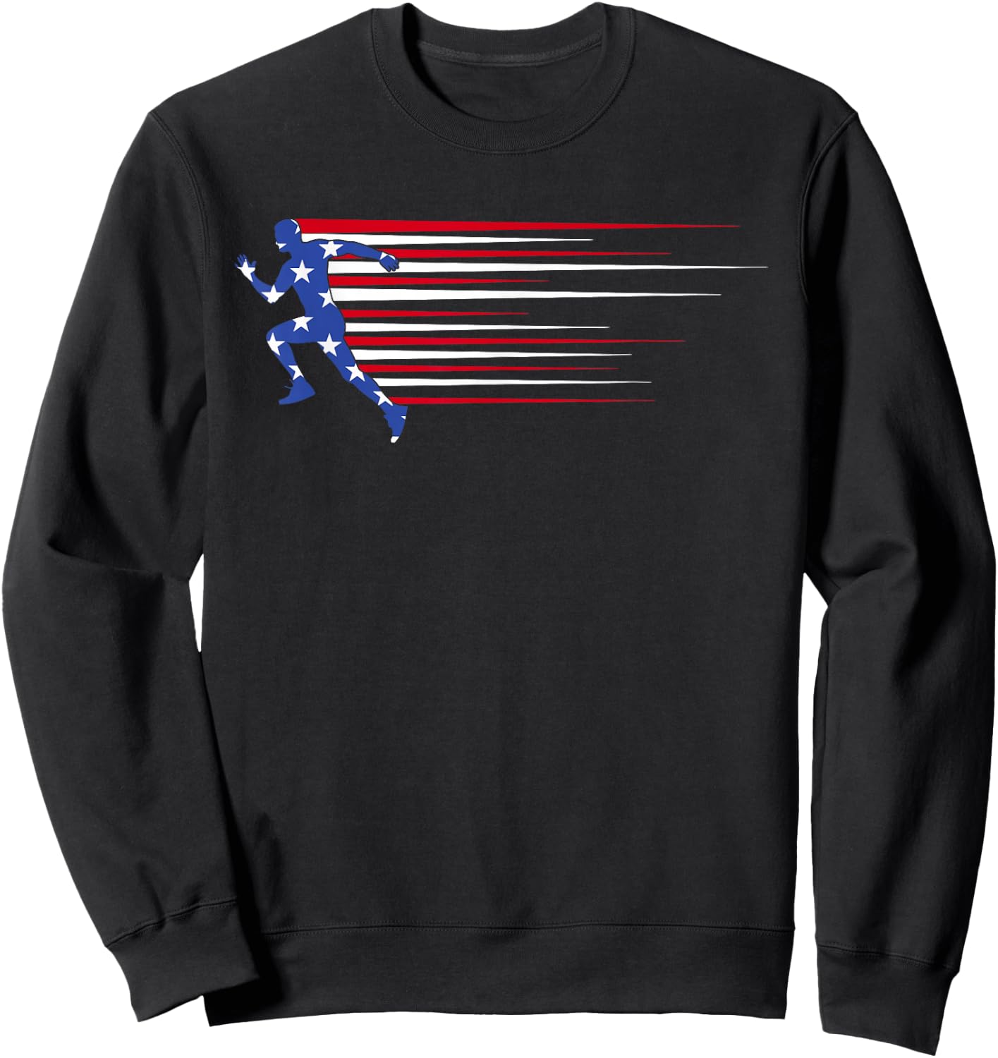 Best USA American Flag Track and Field Gift Team Men Women Sweatshirt - Sweatshirt | Black