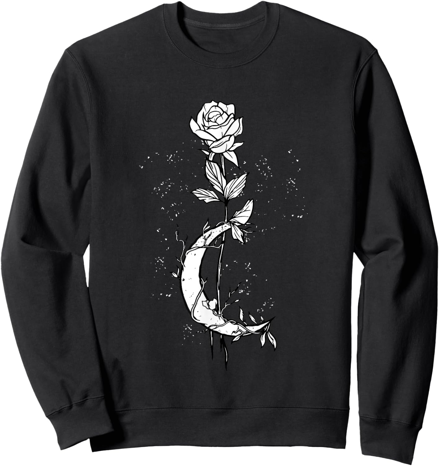 Occult Moon Rose Gothic Moon Rose Witchcraft Esoteric Goth Sweatshirt - Sweatshirt | Black