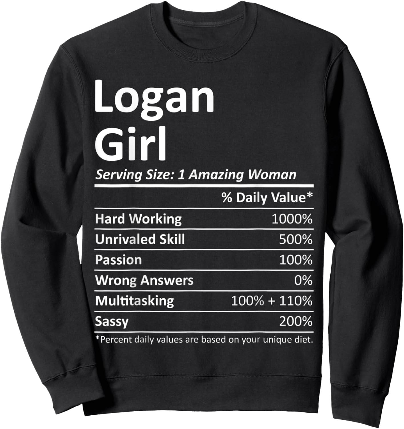 LOGAN GIRL UT UTAH Funny City Home Roots USA Gift Sweatshirt - Sweatshirt | Black