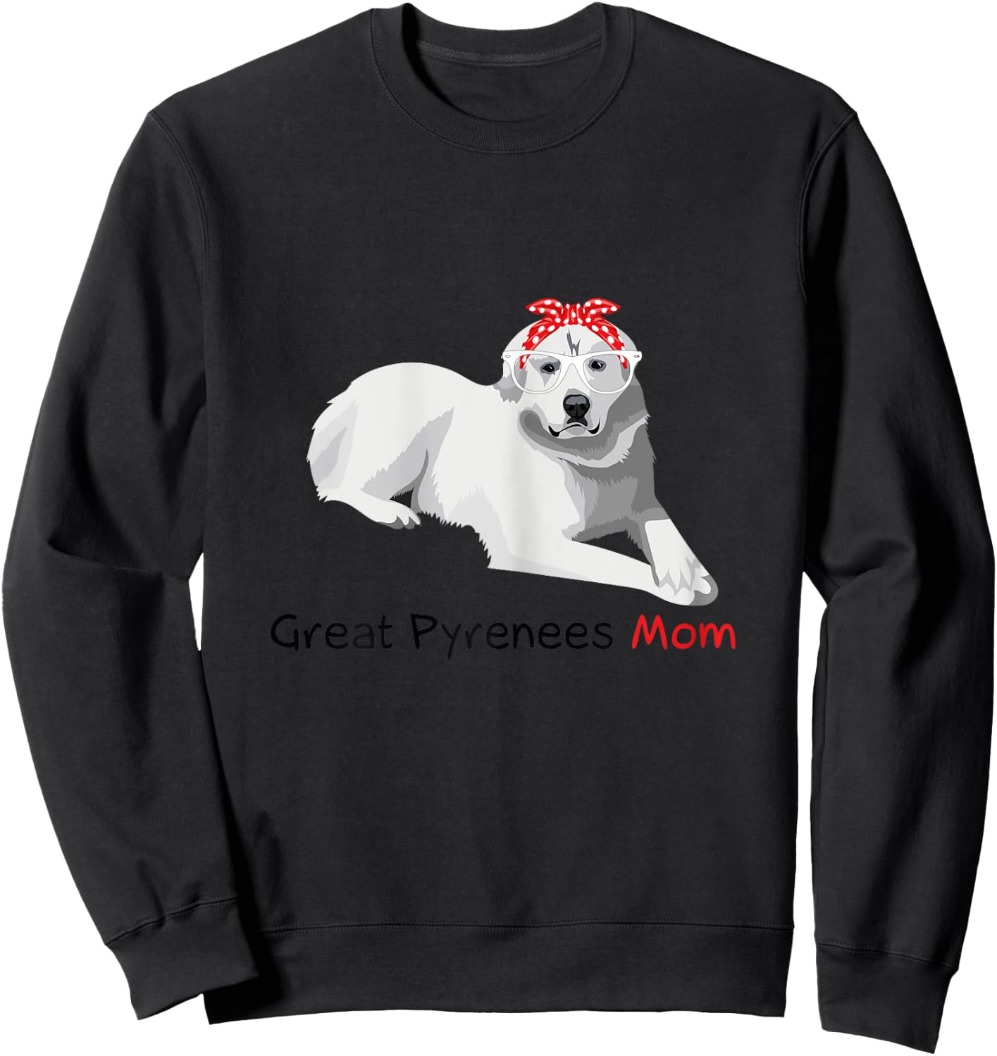 Great Pyrenees Mom Bandana Patou Sweatshirt - Sweatshirt | Black