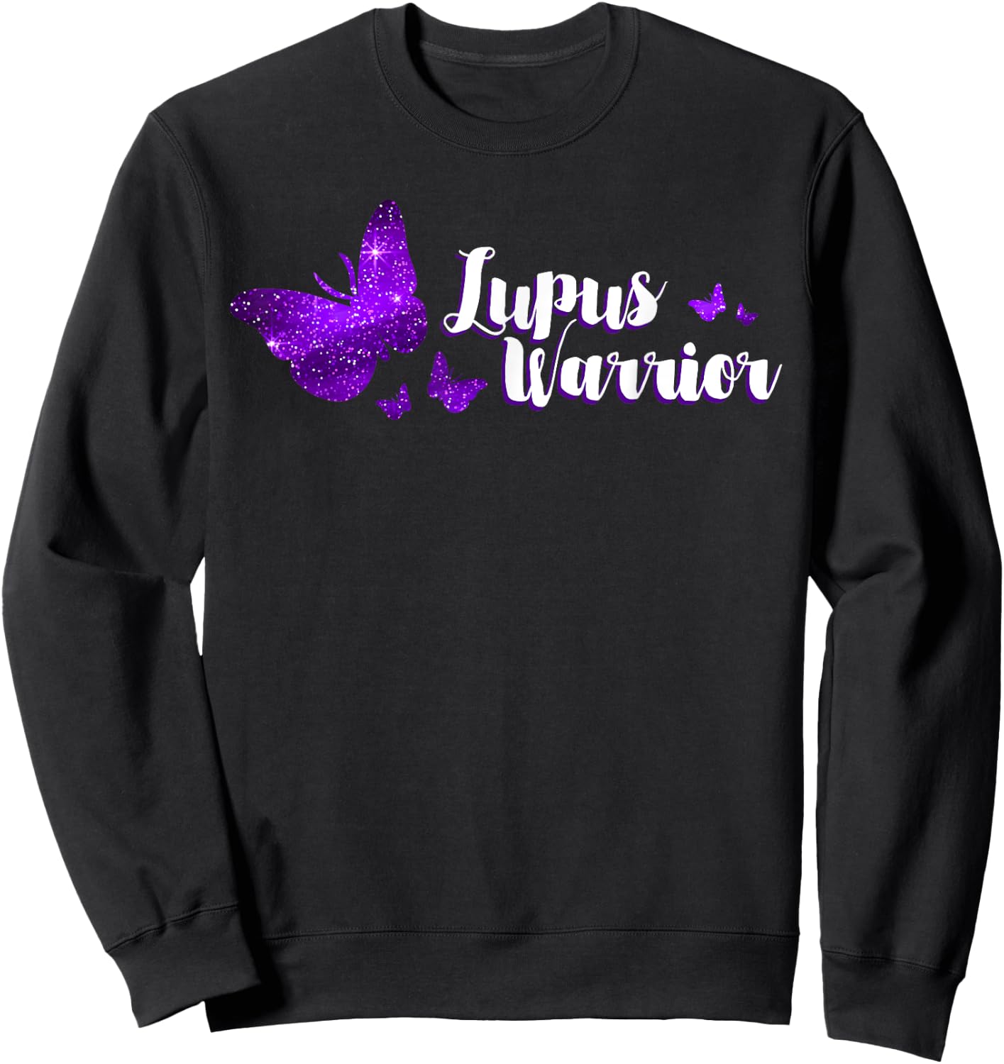 Lupus Warrior Purple Ribbon Autoantibodies Immune System Sweatshirt - Sweatshirt | Black