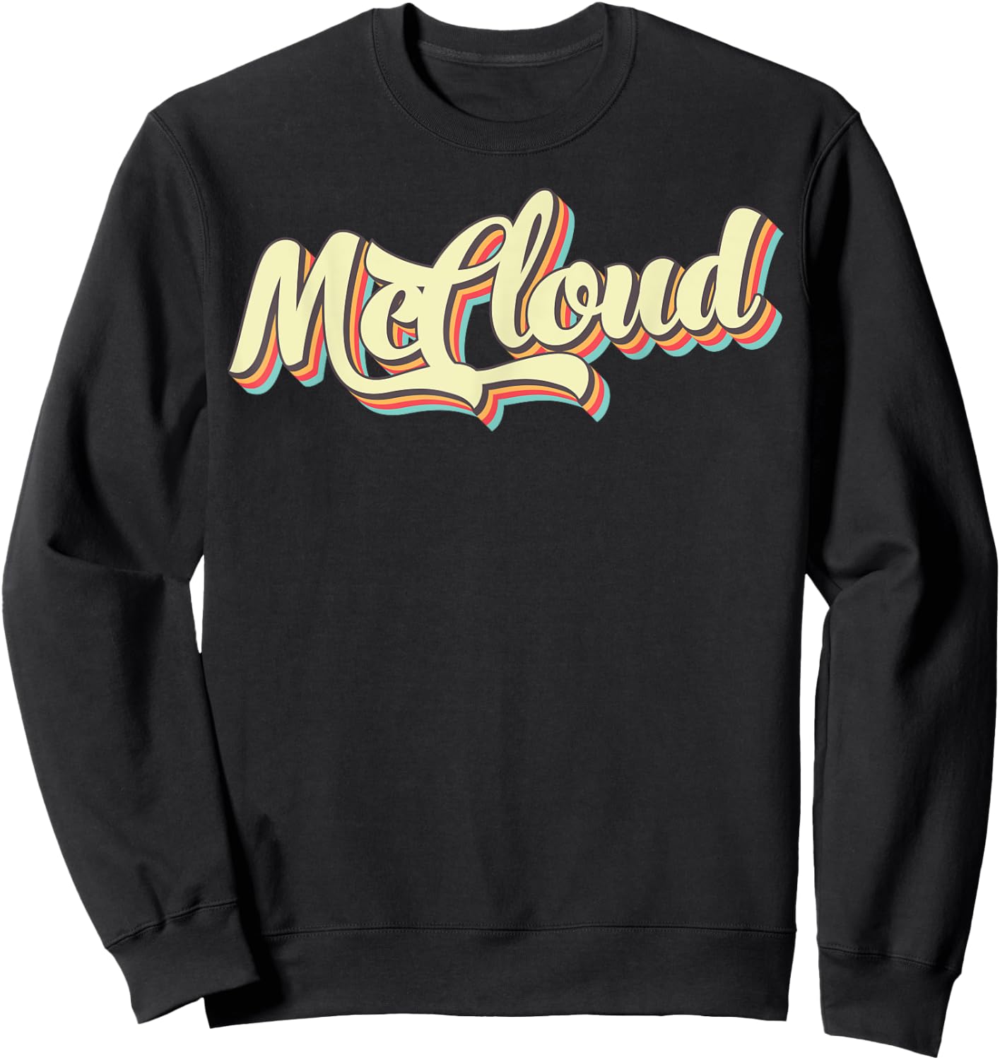McCloud Retro Art Baseball Font Vintage Sweatshirt - Sweatshirt | Black