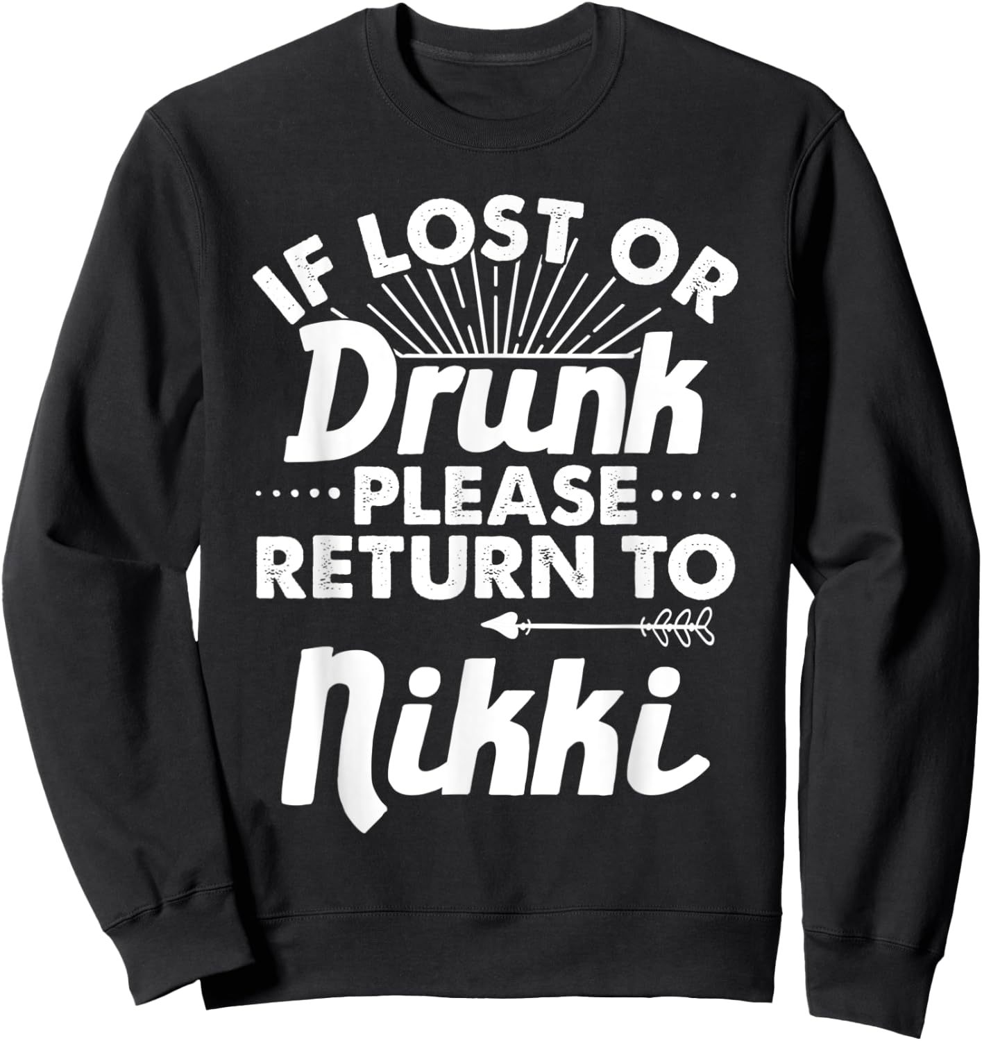 If Lost Or Drunk Please Return To NIKKI Gift Name Women Sweatshirt - Sweatshirt | Black