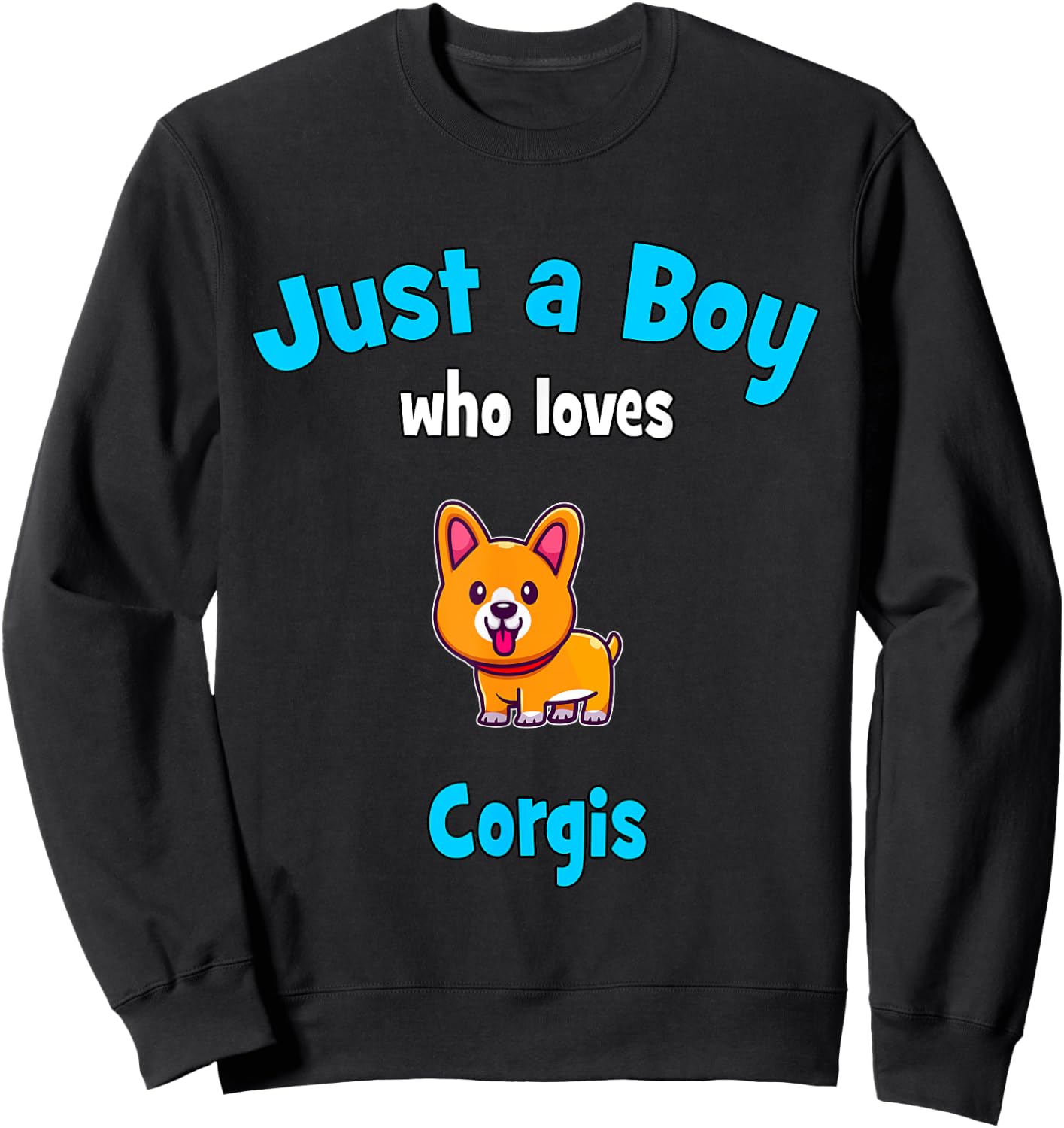 Corgi Shirt for Boys | Kids Corgi Sweatshirt - Sweatshirt | Black