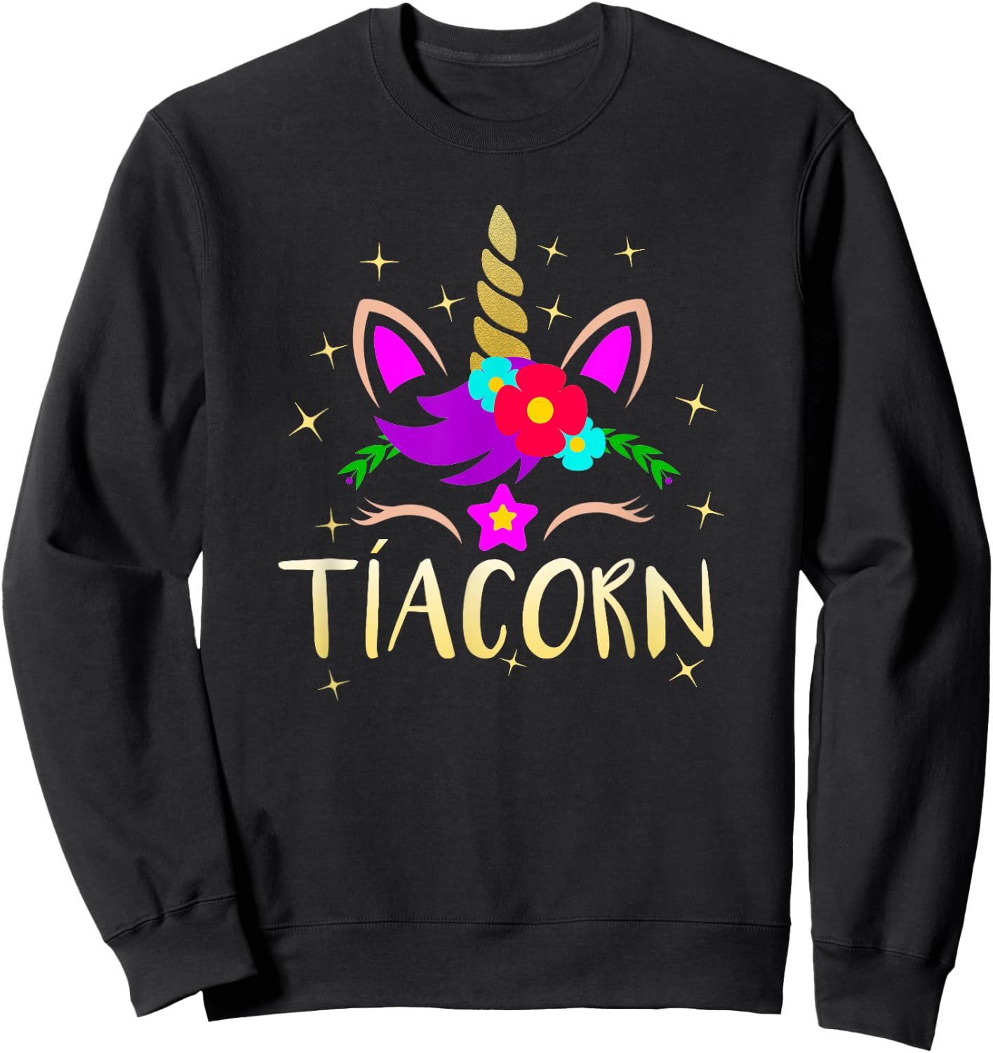 Tiacorn Funny Unicorn Gift Spanish Aunt Sweatshirt - Sweatshirt | Black