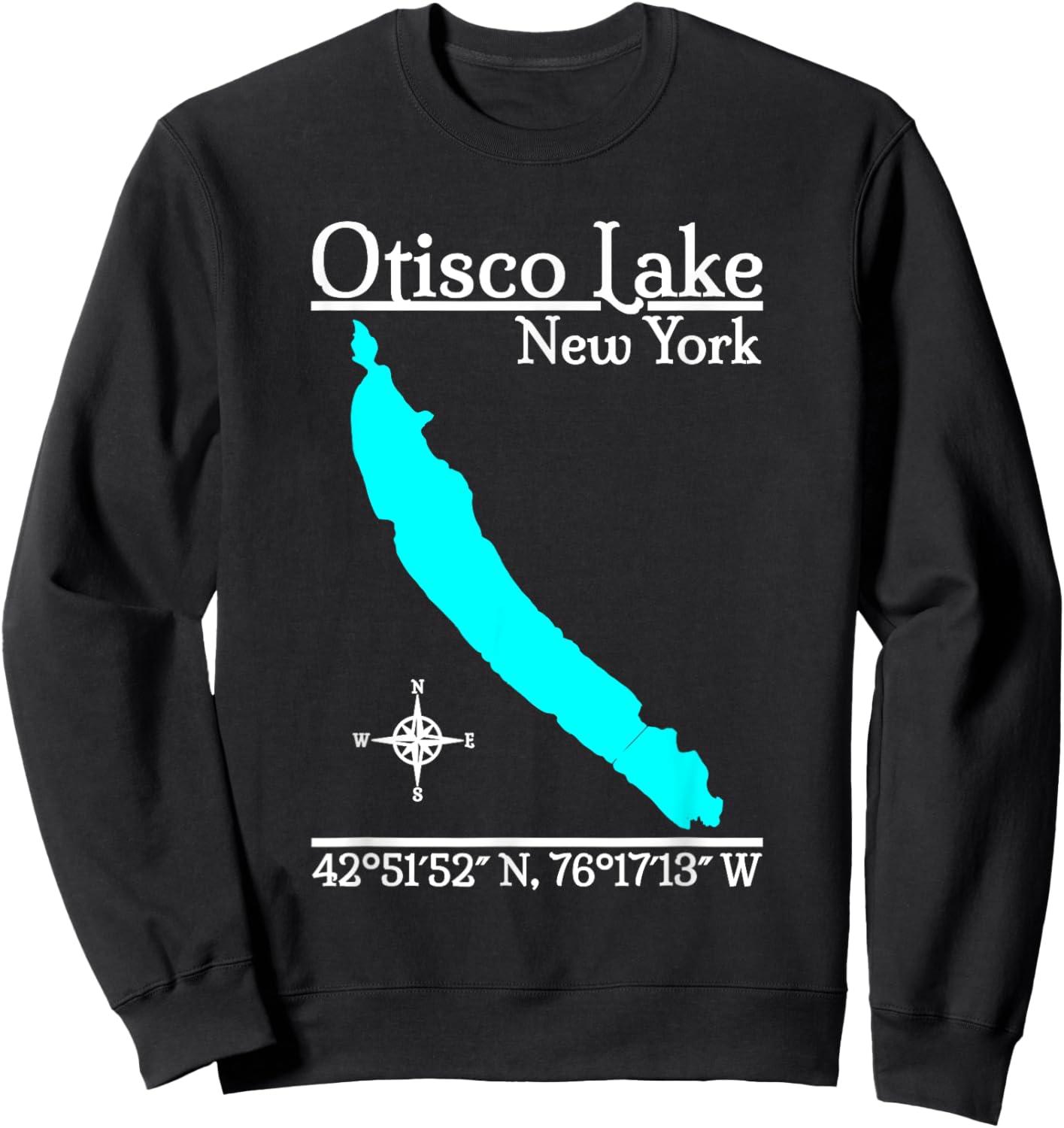 Otisco Lake, New York Sweatshirt - Sweatshirt | Black