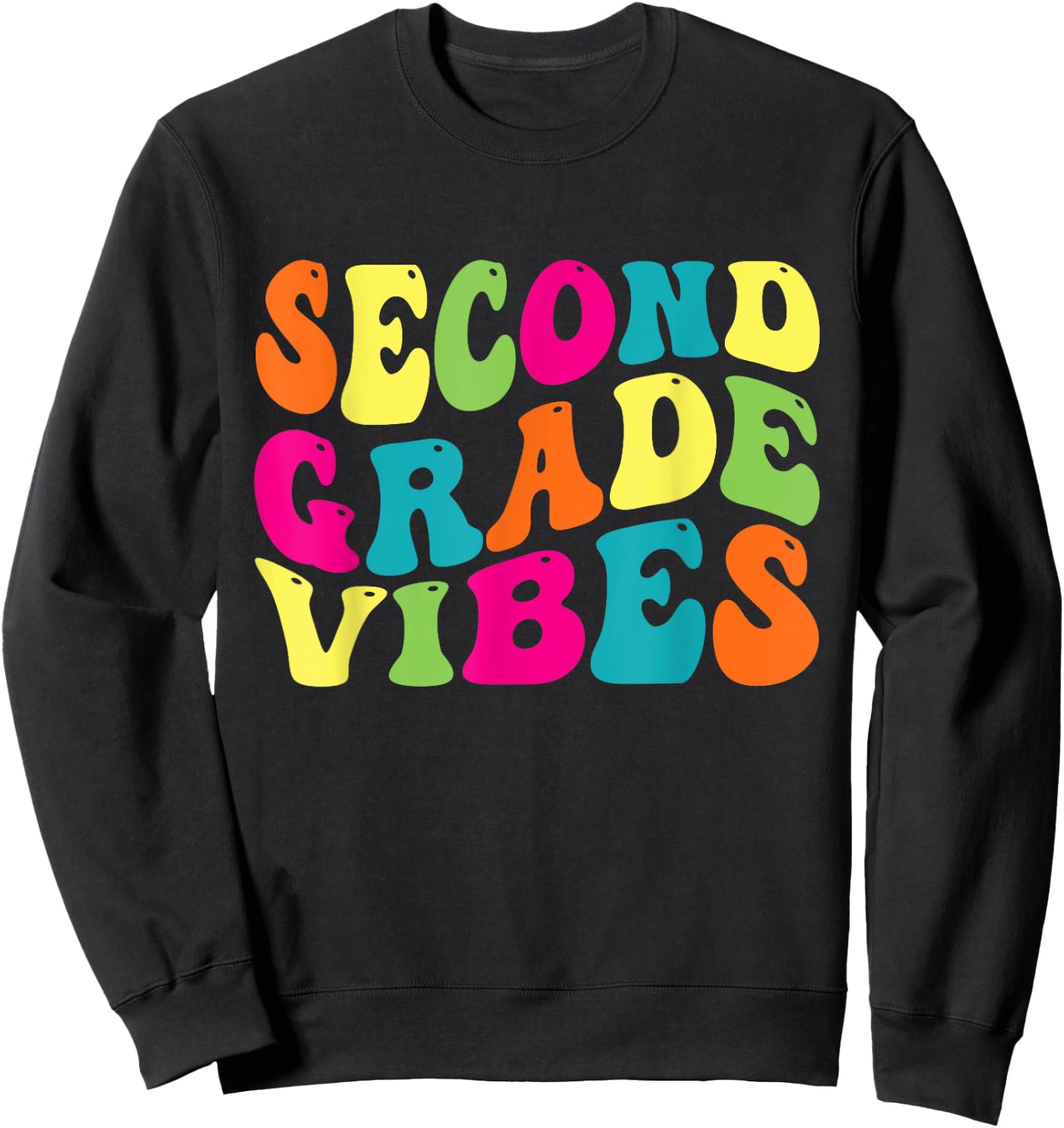 Second Grade Vibes Retro 2nd Grade Teacher 1st Day Of School Sweatshirt - Sweatshirt | Black