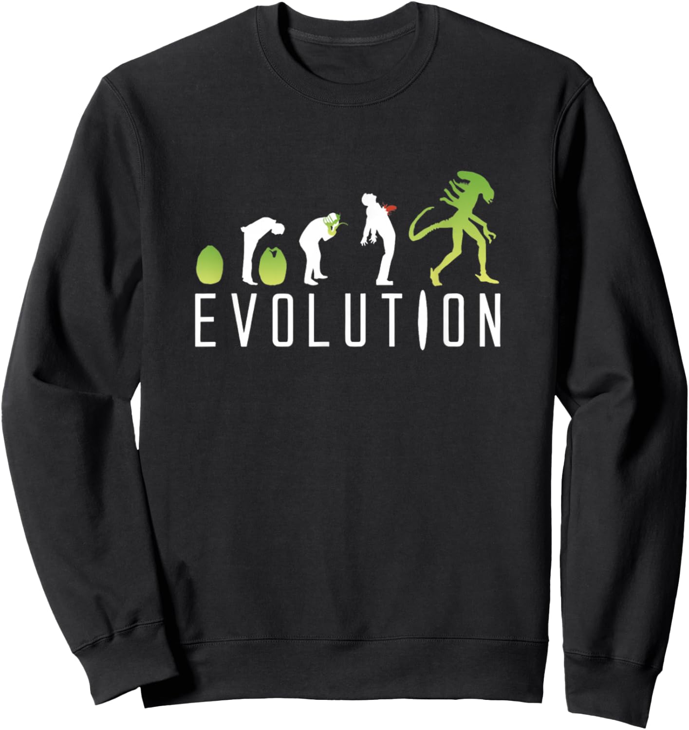 Evolution Of Man Alien Sweatshirt - Sweatshirt | Black