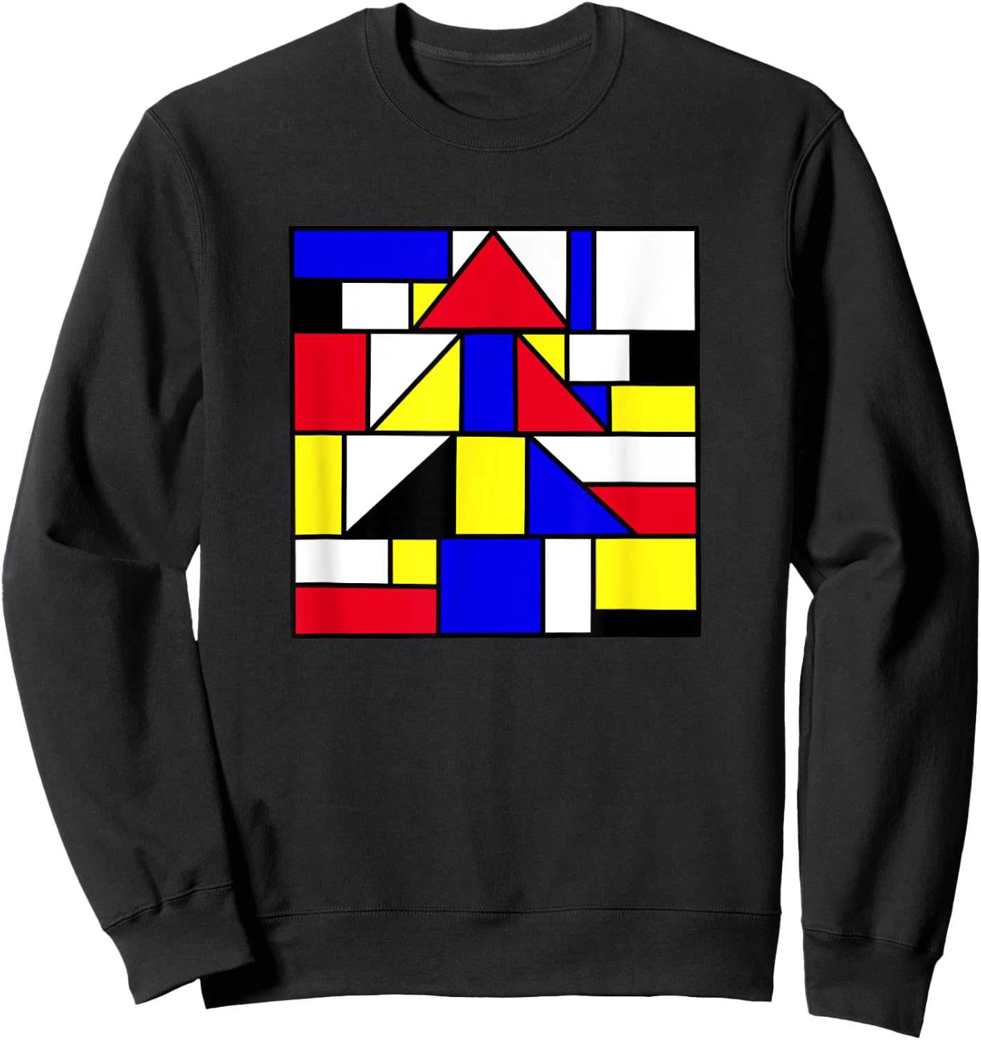 Mondrian inspired abstract primary colors geometric Sweatshirt - Sweatshirt | Black