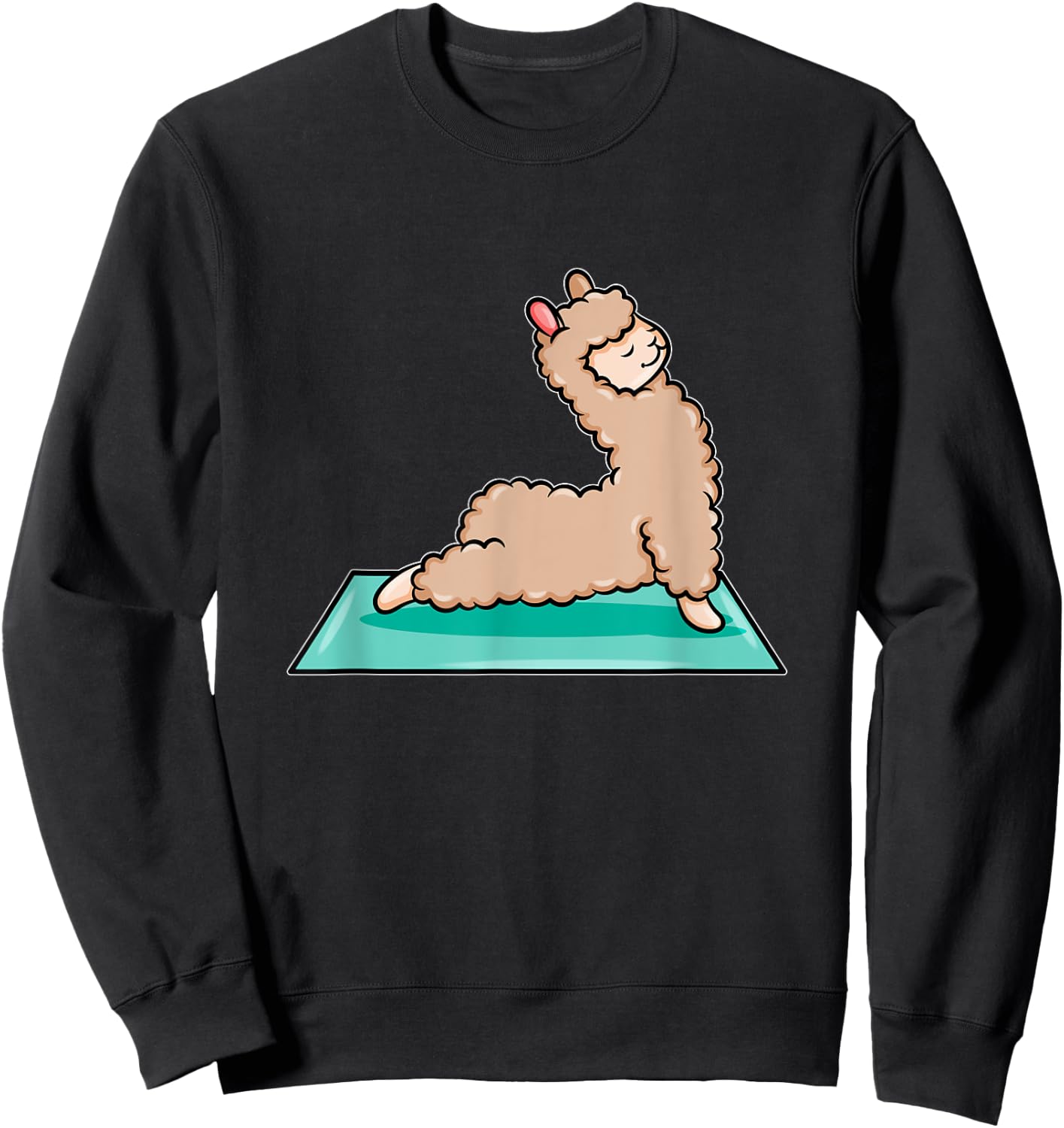 Cute Yoga Llama Alpaca Meditation Costume Sport Sweatshirt - Sweatshirt | Black
