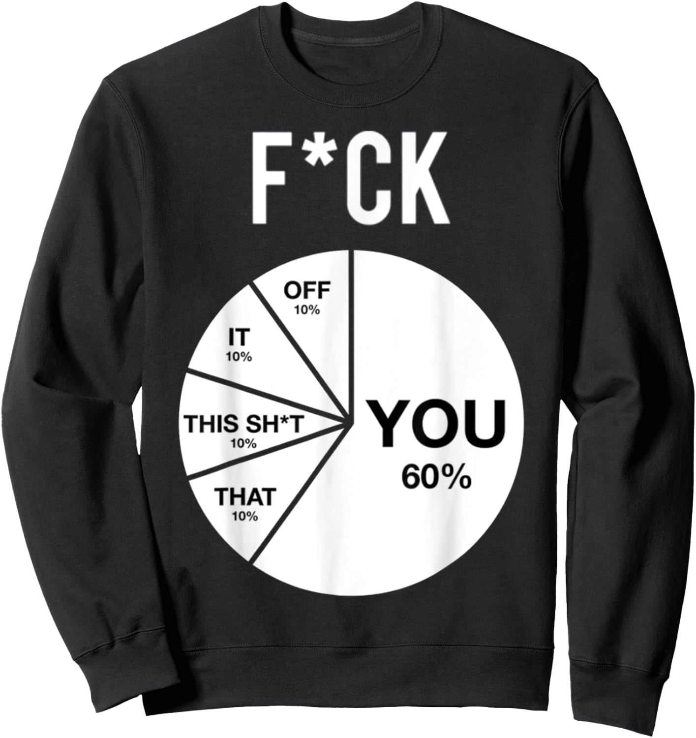 Fck You Pie Chart Maths Lover Cute Cool Humorous Funny Sweatshirt - Sweatshirt | Black
