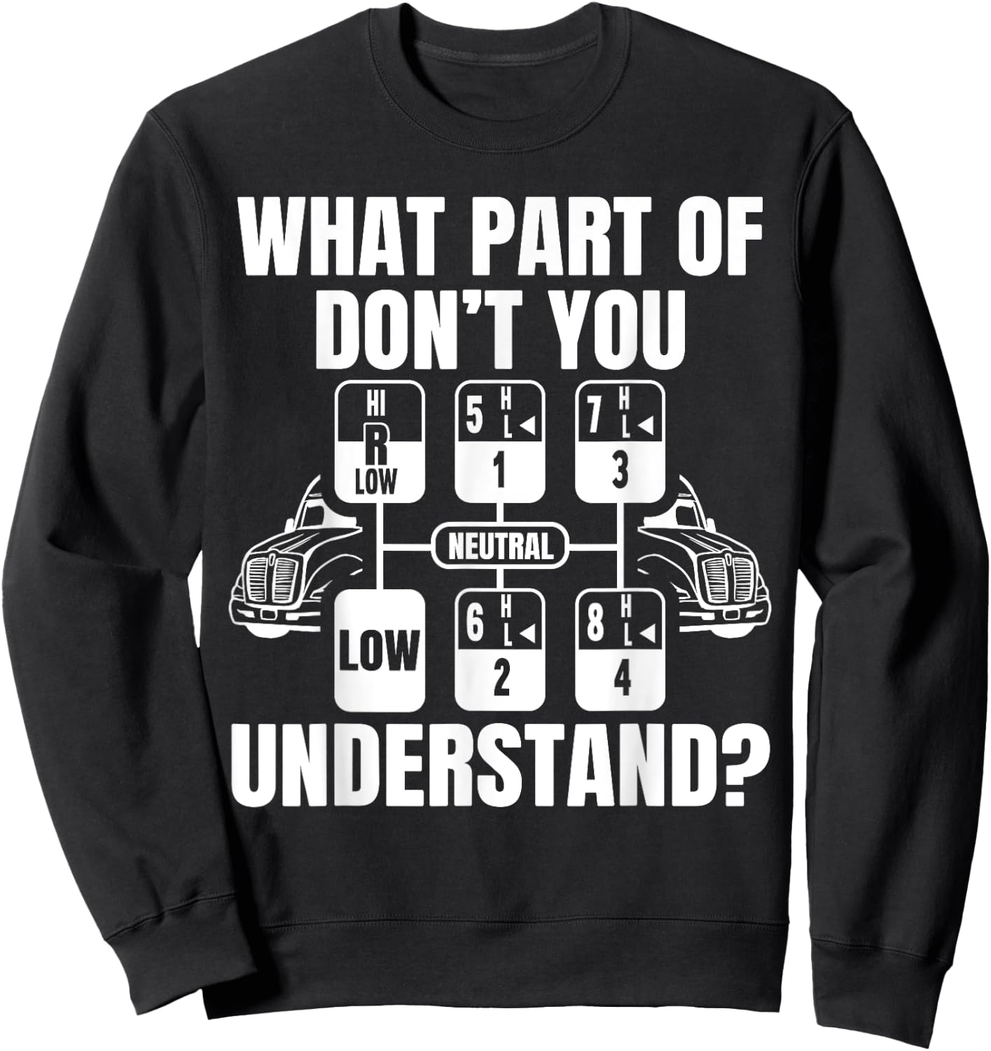 What Part Of Don't You Understand Funny Trucker Truck Driver Sweatshirt - Sweatshirt | Black