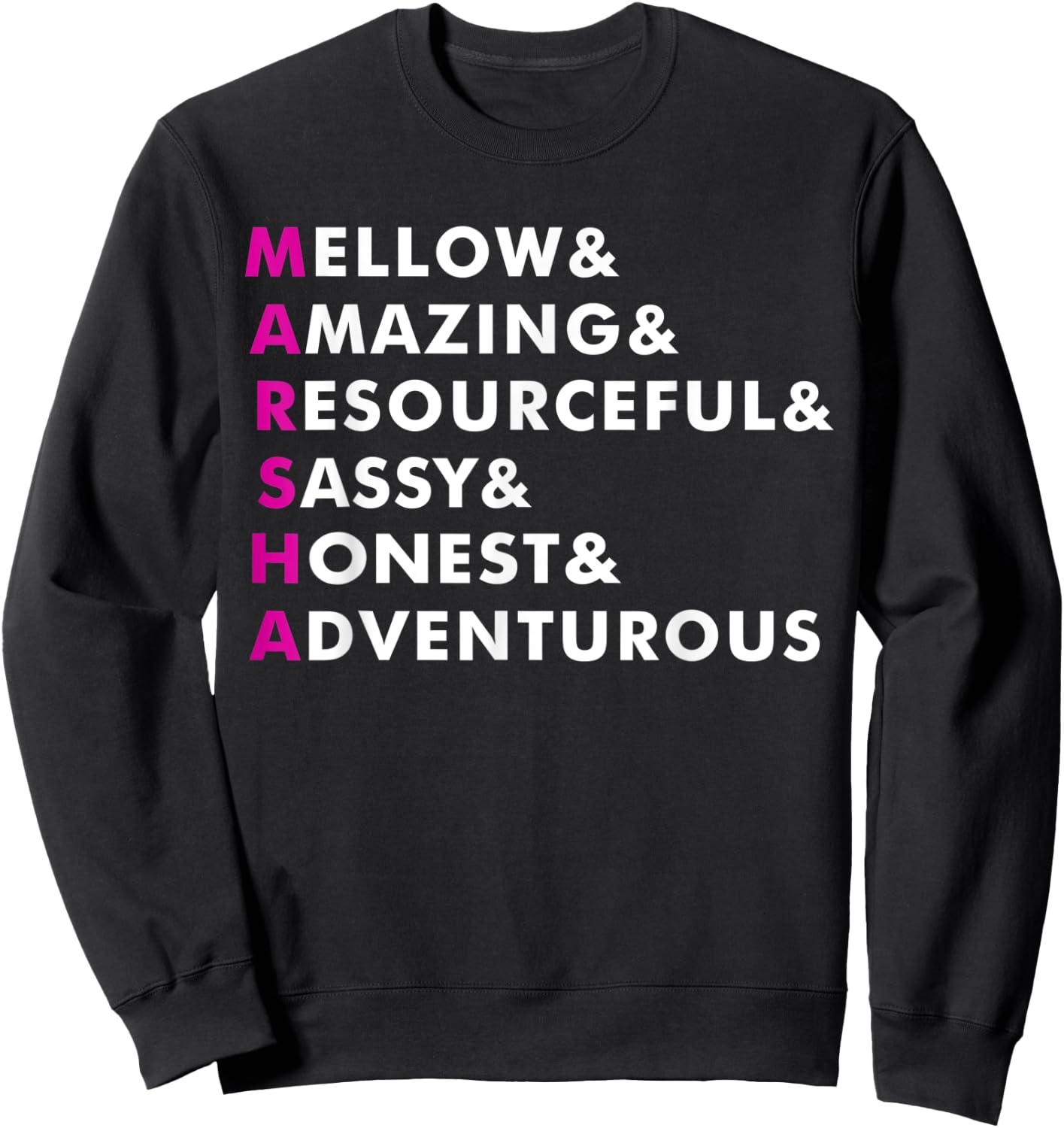Marsha Name Shirt Personalized Gift Sweatshirt - Sweatshirt | Black