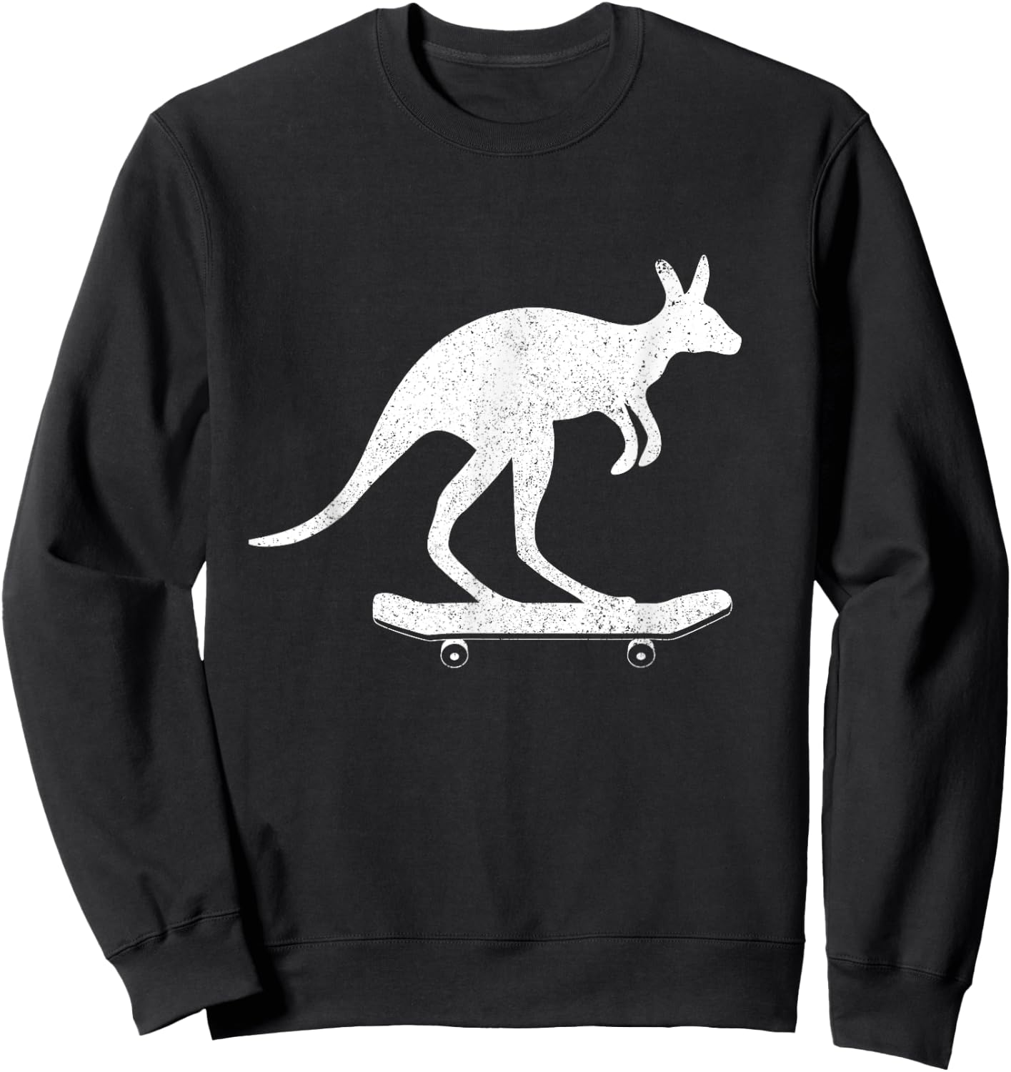 Cool Kangaroo rides Skateboard Fun Australia Travel Gift Sweatshirt - Sweatshirt | Black