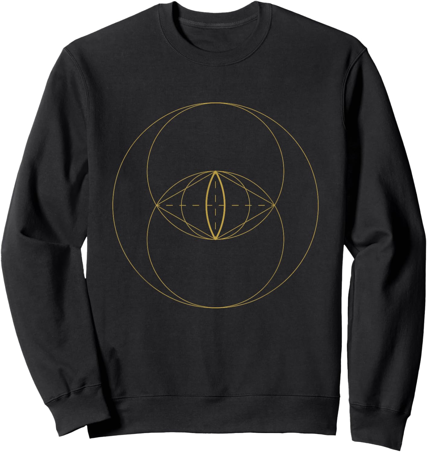 Sacred Geometry Vesica Piscis Spiritual Geometric Sweatshirt - Sweatshirt | Black