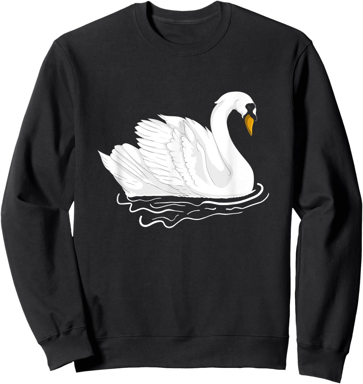 Cute Animal Lover Gift Pretty Bird Lake Beautiful Swan Sweatshirt - Sweatshirt | Black