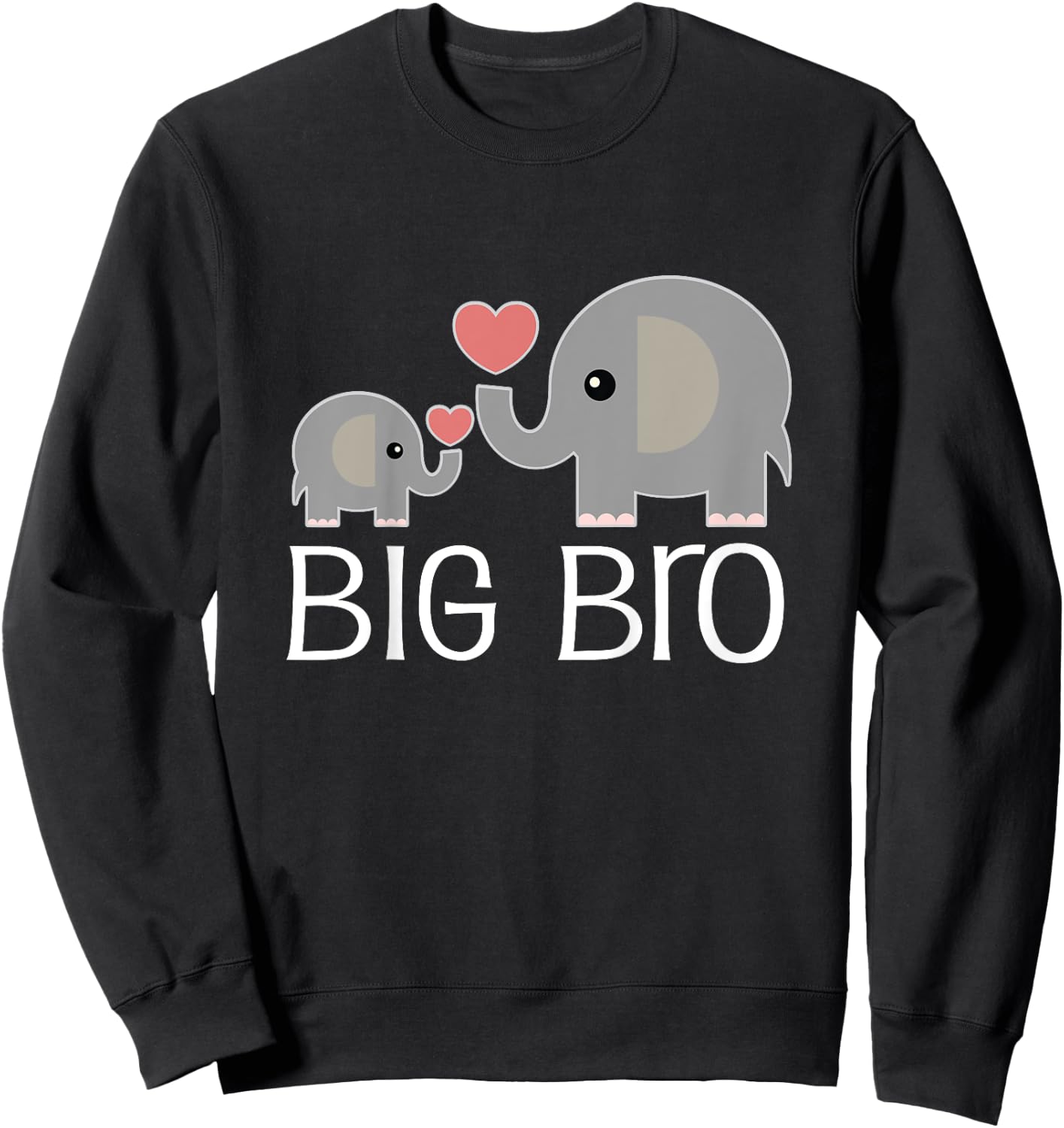Kids Brother Cute Big Bro Announcement Elephant Sweatshirt - Sweatshirt | Black