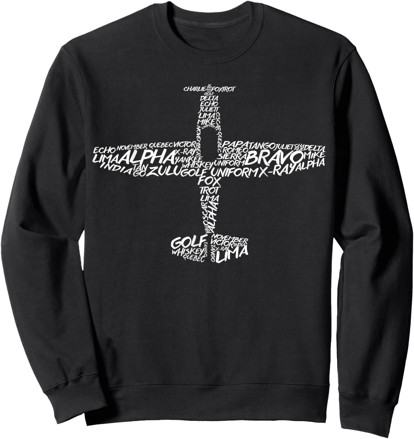 Phonetic Alphabet | Pilot Airplane Sweatshirt - Sweatshirt | Black