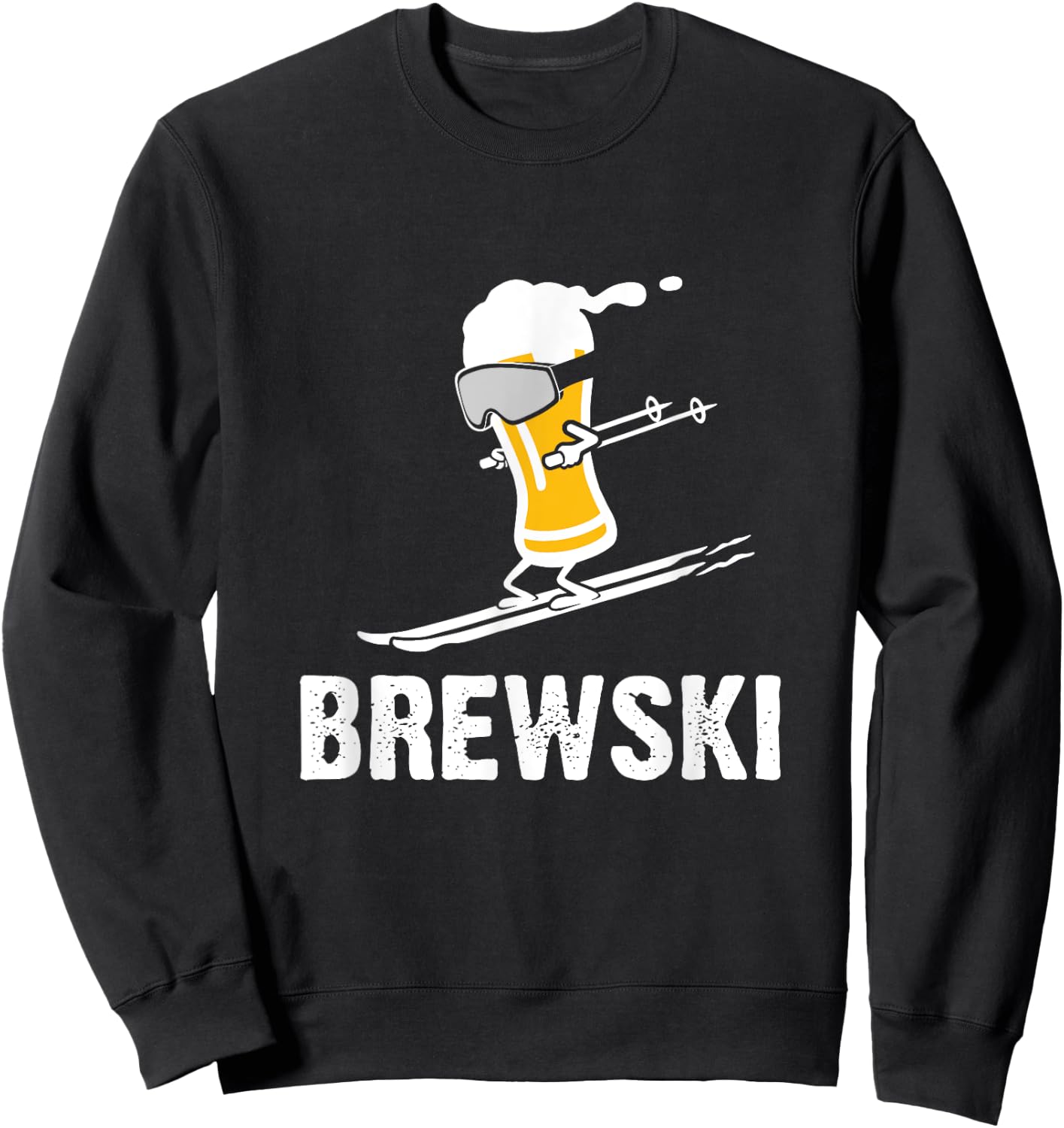 Brewski skiing beer Sweatshirt - Sweatshirt | Black
