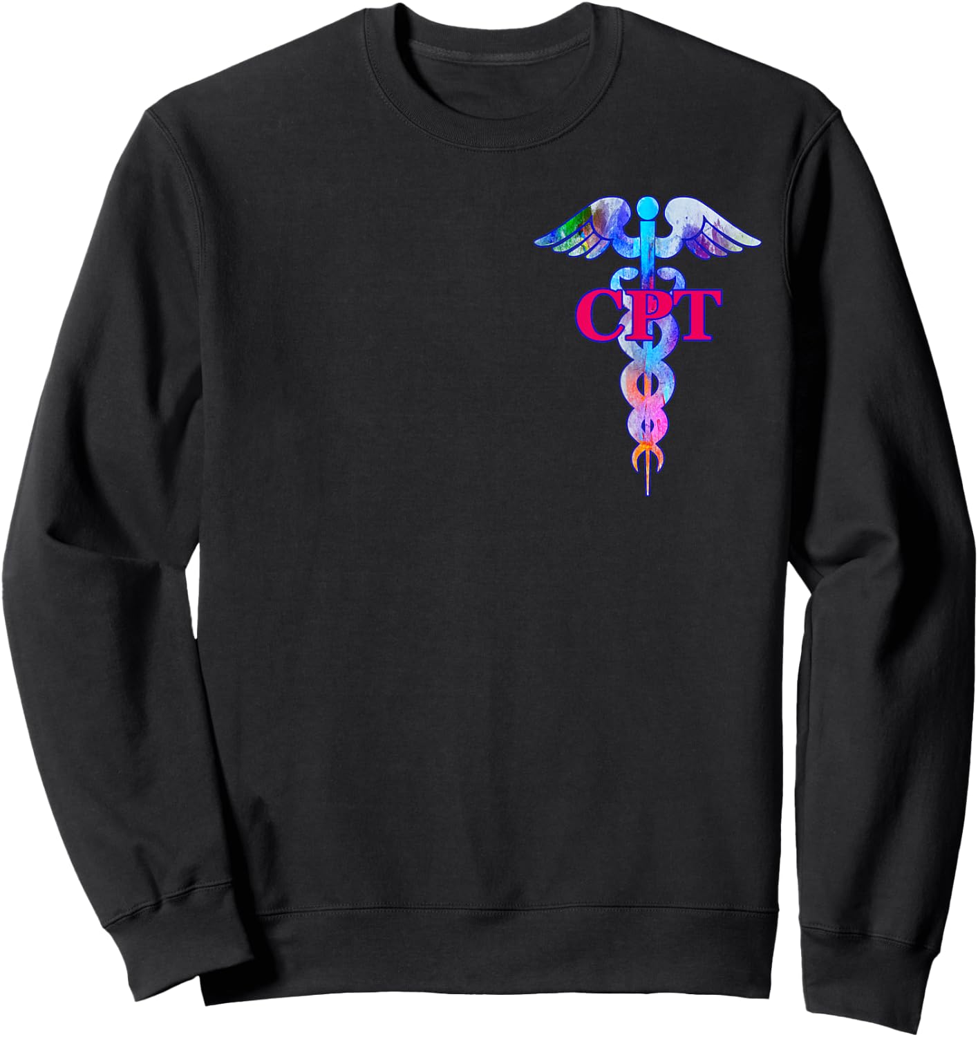 Certified Phlebotomy Technician CPT Caduceus Medical Symbol Sweatshirt - Sweatshirt | Black