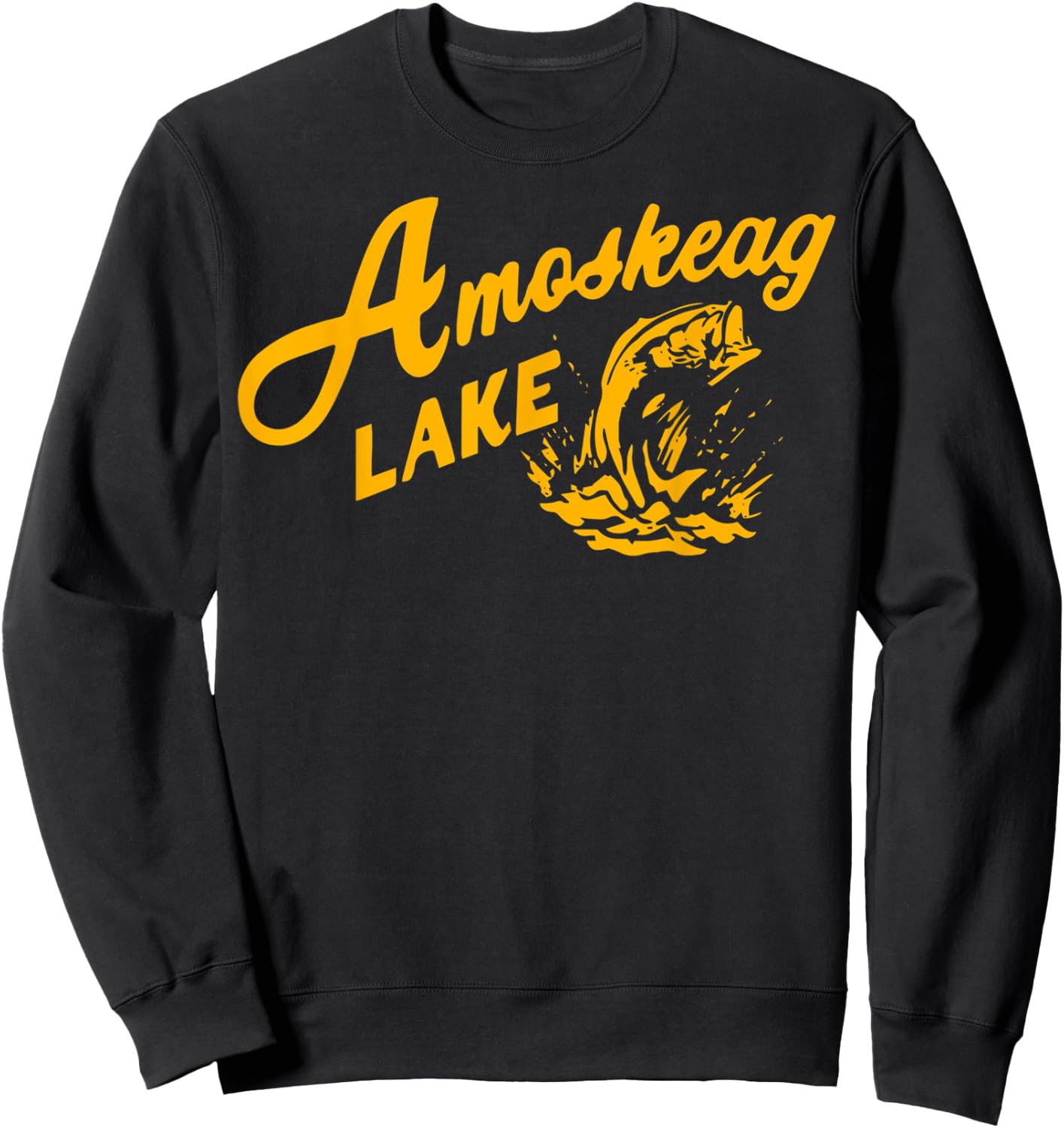 Amoskeag Lake Essential , Fishing Shirt Sweatshirt - Sweatshirt | Black