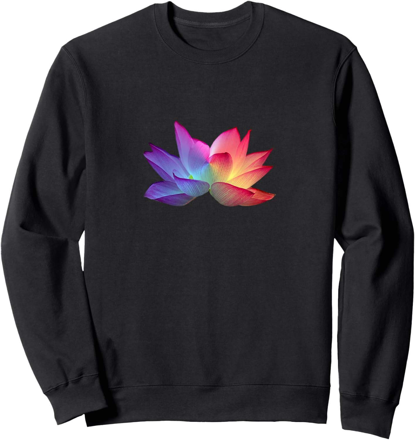 Rainbow Lotus Flower Sweatshirt - Sweatshirt | Black