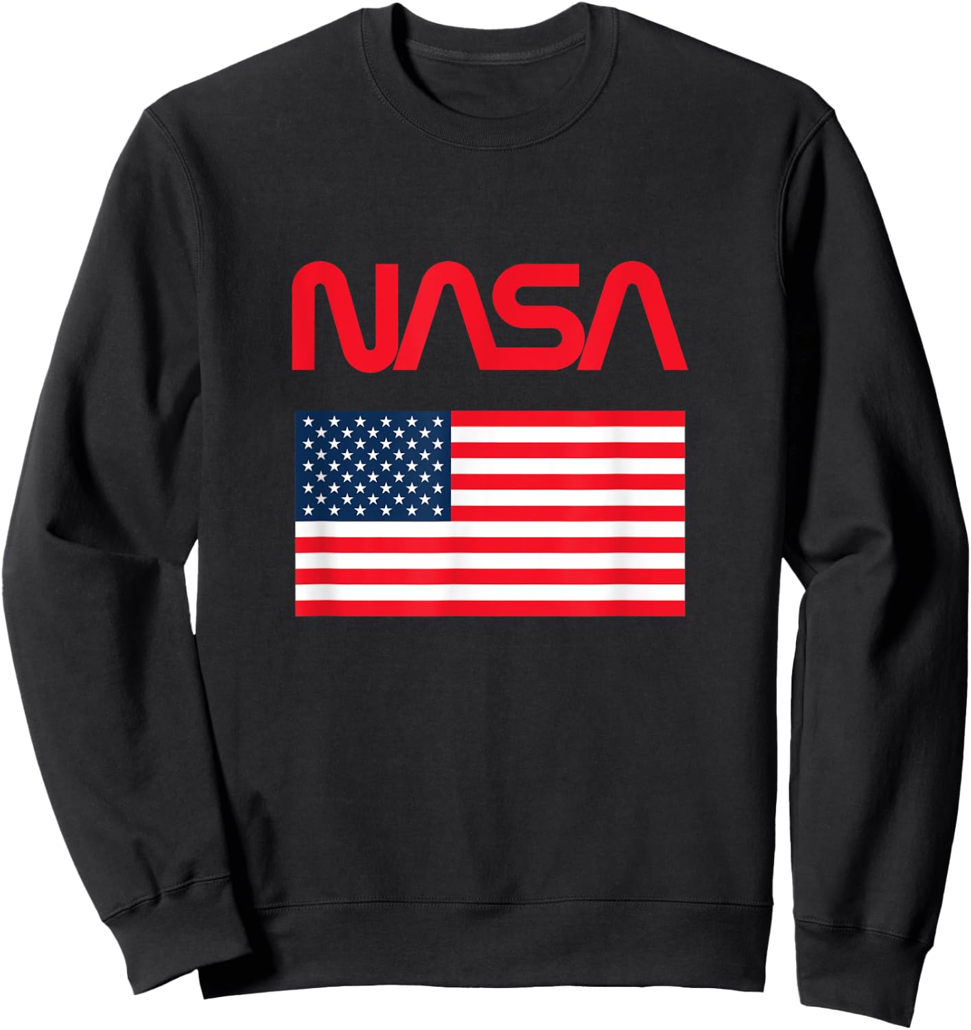 NASA USA Flag Sweatshirt - Sweatshirt | Black