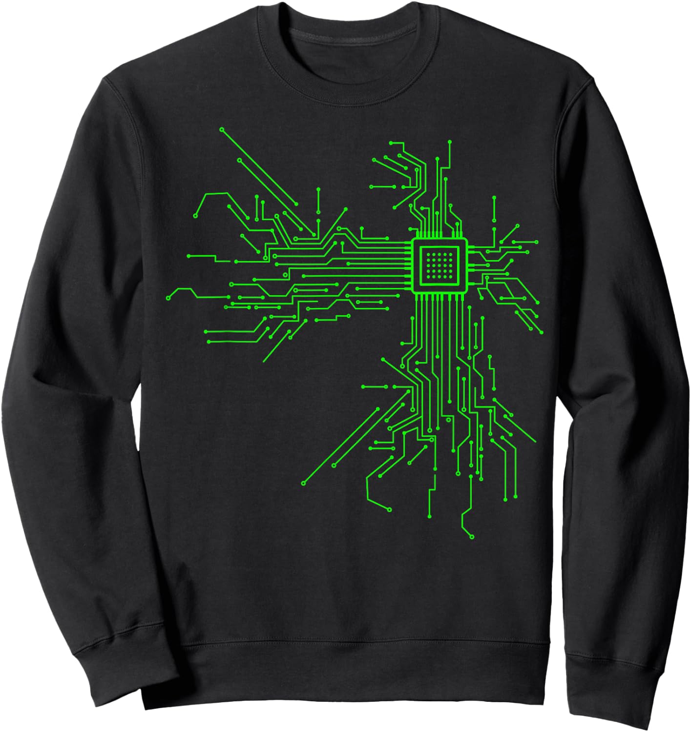 CPU Heart Circuit Board Funny Programmer Technology Core Sweatshirt - Sweatshirt | Black