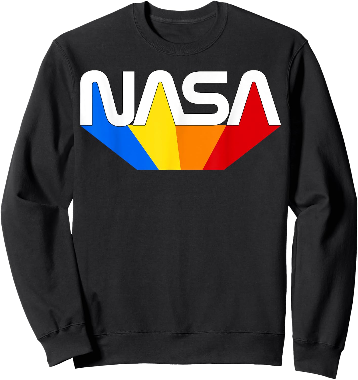 Officially Licensed NASA Worm Color Blue Yellow Orange Red Sweatshirt - Sweatshirt | Black