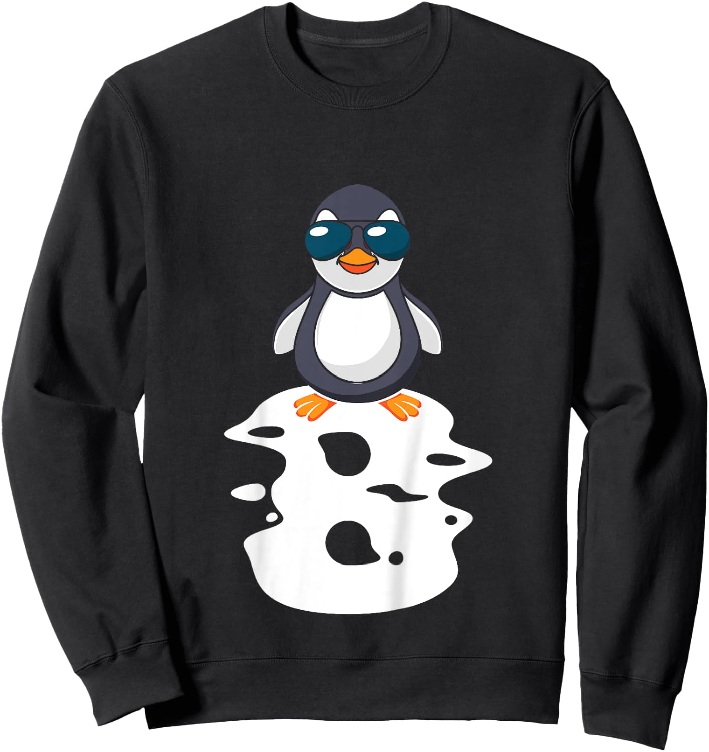I Am Already 8 Years Old Penguin 8th Birthday Sweatshirt - Sweatshirt | Black