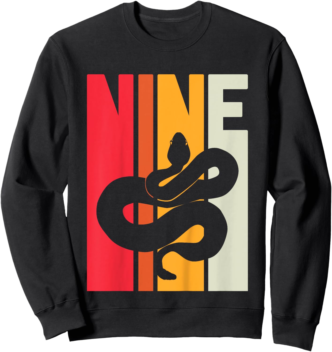 9th Birthday Vintage Snake Lover Pet Reptile 9 Years Old Sweatshirt - Sweatshirt | Black