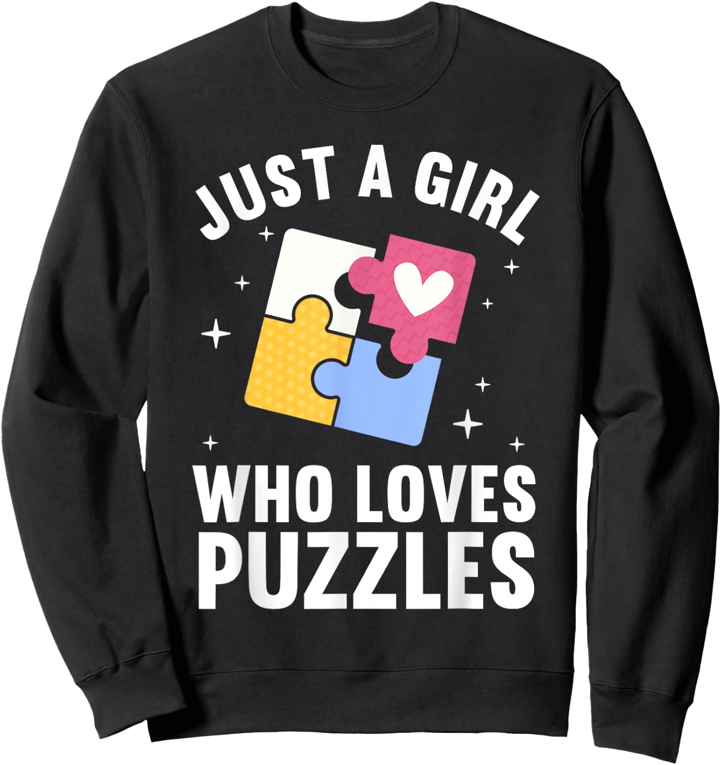 Best Puzzle Art Girls Jigsaw Piece Puzzle Lovers Sweatshirt - Sweatshirt | Black