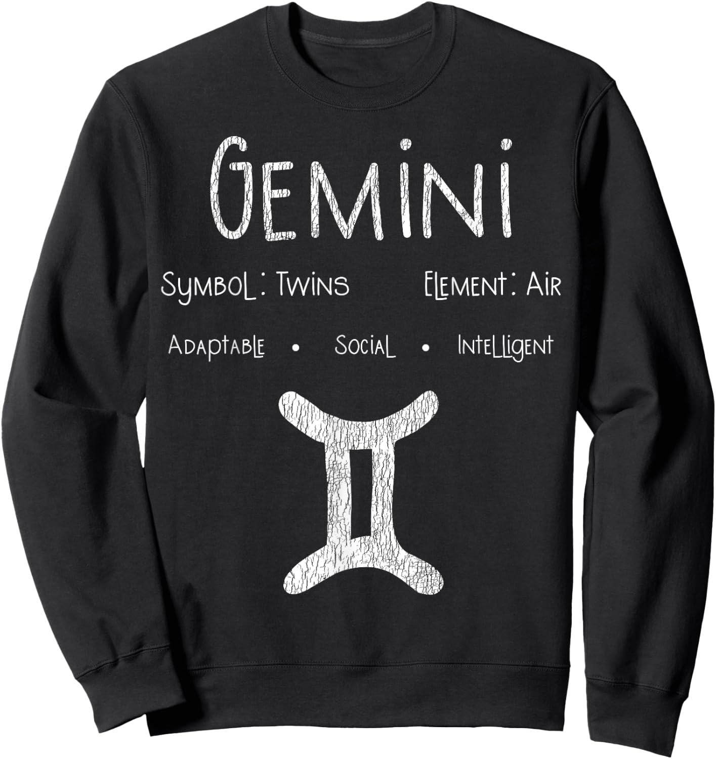Vintage Gemini Birthday Horoscope Zodiac Sign Astrology Bday Sweatshirt - Sweatshirt | Black