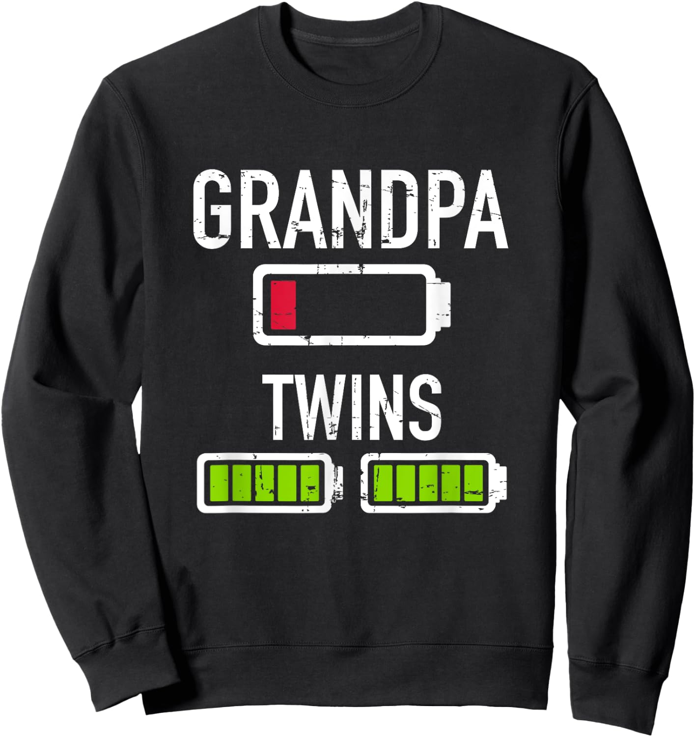 Grandpa low battery twins full battery Sweatshirt - Sweatshirt | Black
