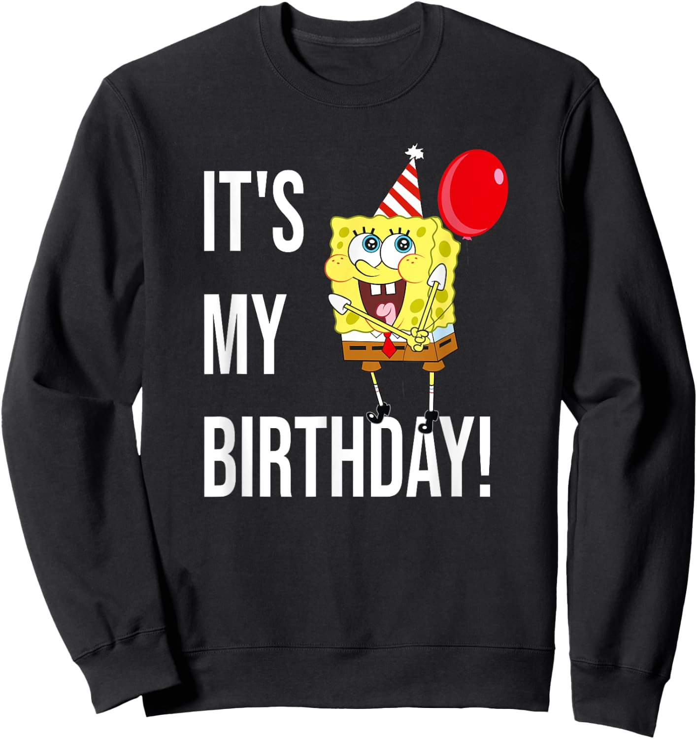 Mademark x SpongeBob SquarePants - SpongeBob - It's My Birthday! Sweatshirt - Sweatshirt | Black