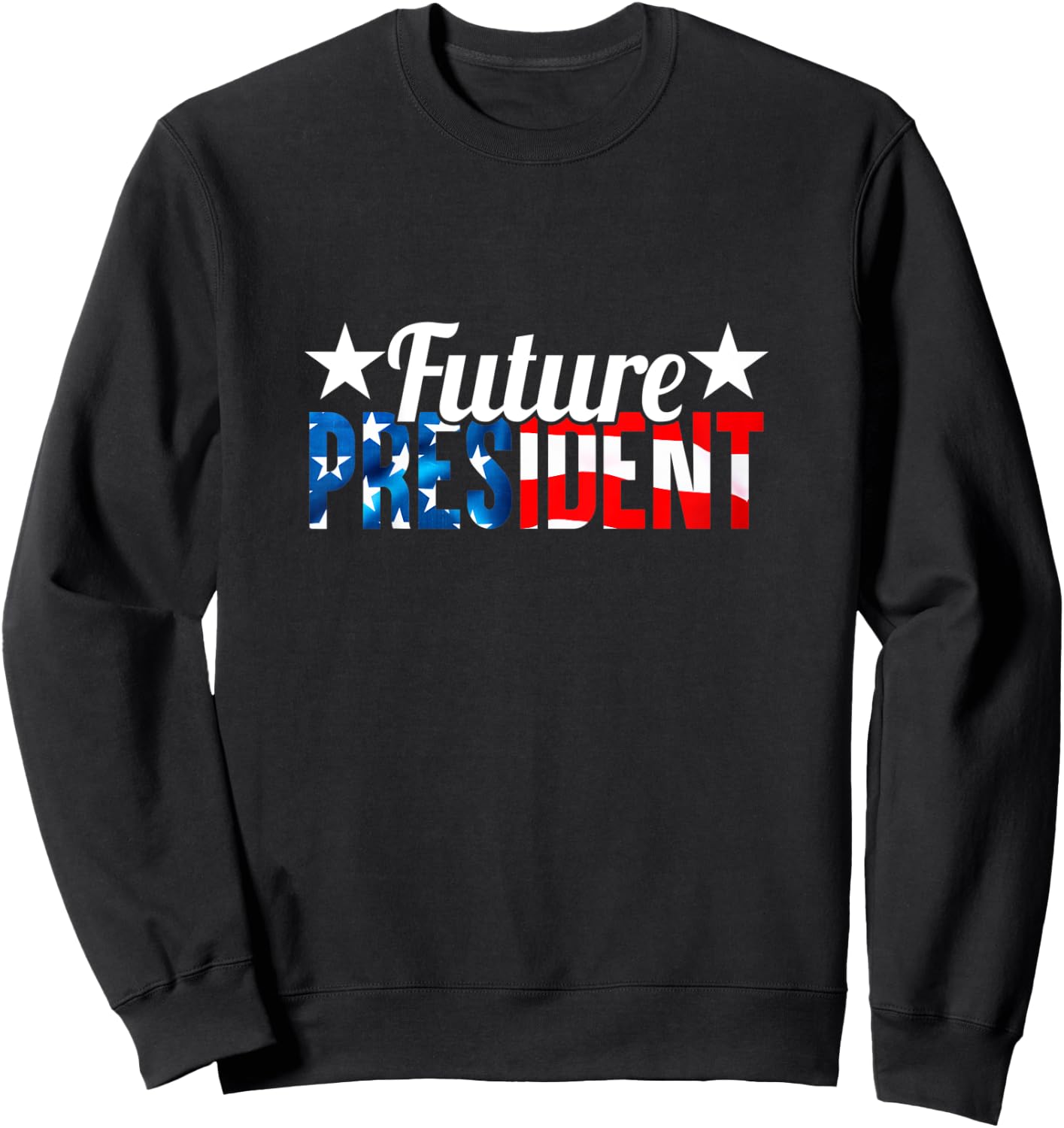Kids Future President Shirt for Kids Boys Girls Children US Flag Sweatshirt - Sweatshirt | Black