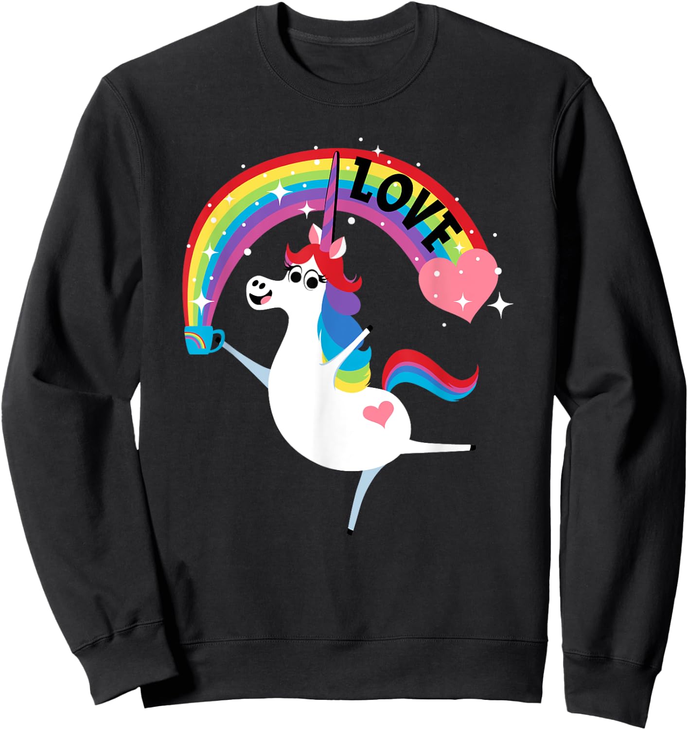 Disney and Pixar’s Inside Out Rainbow Unicorn Love Sweatshirt - Sweatshirt | Black