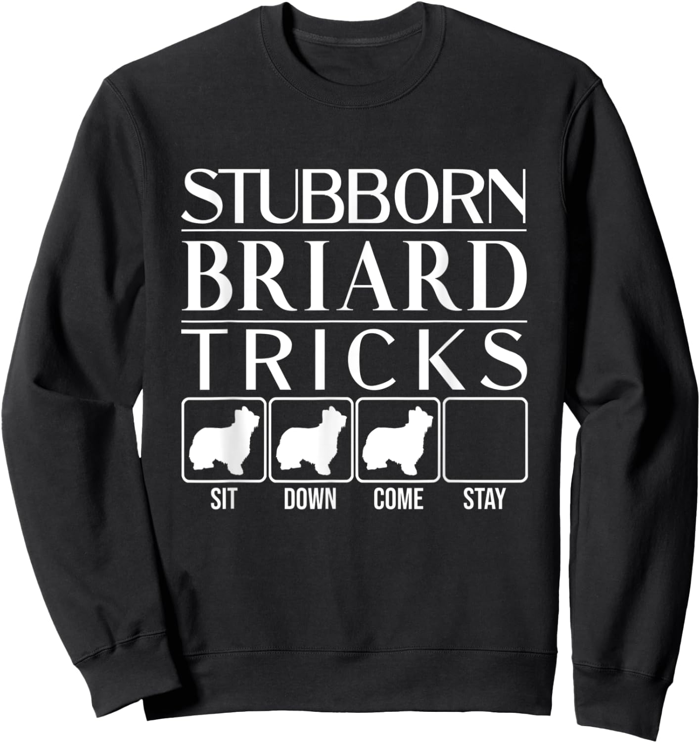 Stubborn Briard Tricks, dog Gift, Funny Briard Women Kids Sweatshirt - Sweatshirt | Black