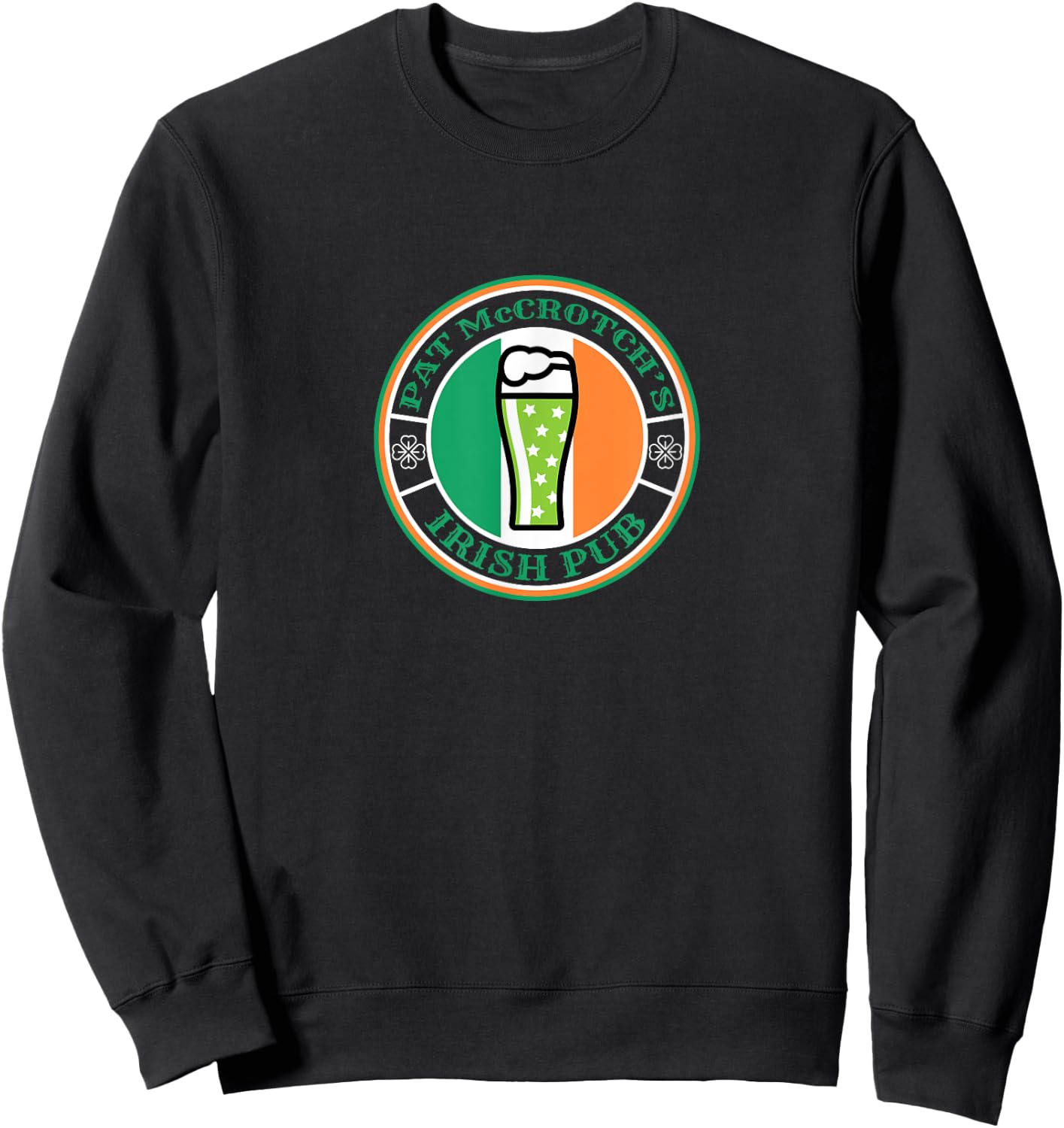 Pat McCrotch's Irish Pub Green Beer St Patricks Day Drinking Sweatshirt - Sweatshirt | Black