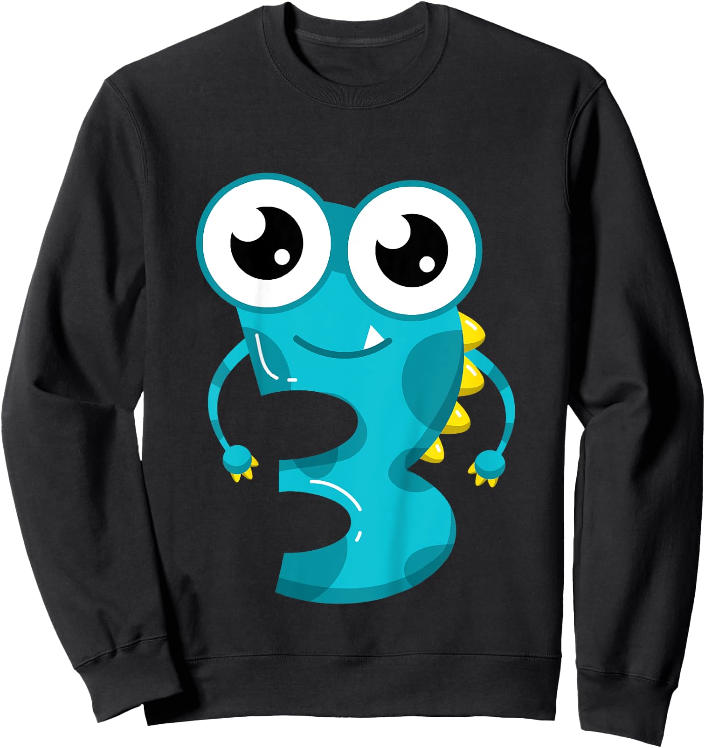 Kids 3rd Birthday Monsters 3 Years Old Little Monster Gift Sweatshirt - Sweatshirt | Black