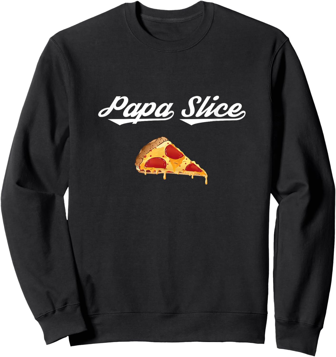 Papa Slice Pizza Belly Expectant Dad Pizza Pregnancy Reveal Sweatshirt - Sweatshirt | Black